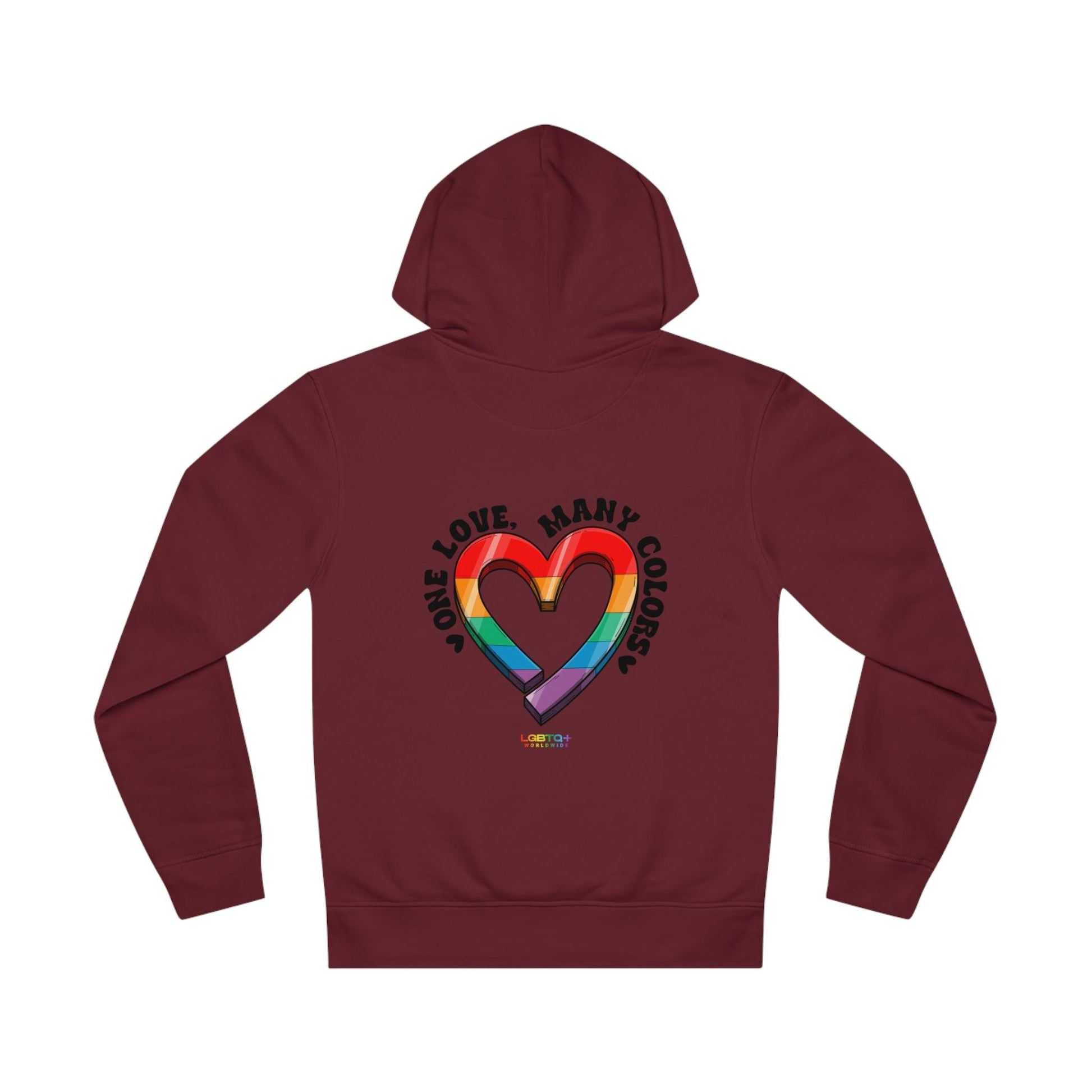 LGBTQWorldwide - ,,ONE LOVE'' DTG, Eco-friendly, Hoodies, Last, Men's Clothing, Recycled, Unisex, Vegan, Women's Clothing lgbtq Bekleidung Accessoires unisex Zubehör