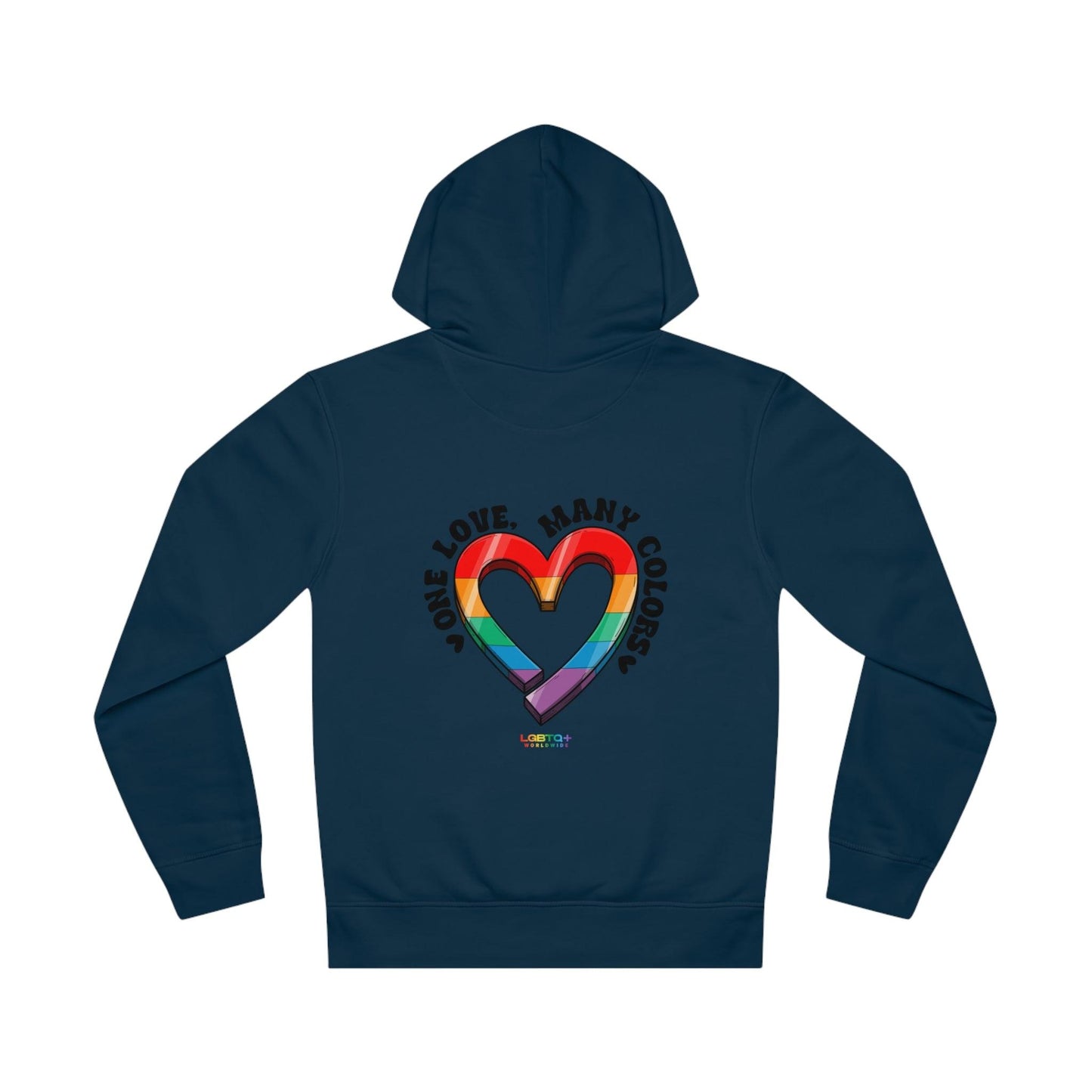 LGBTQWorldwide - ,,ONE LOVE'' DTG, Eco-friendly, Hoodies, Last, Men's Clothing, Recycled, Unisex, Vegan, Women's Clothing lgbtq Bekleidung Accessoires unisex Zubehör