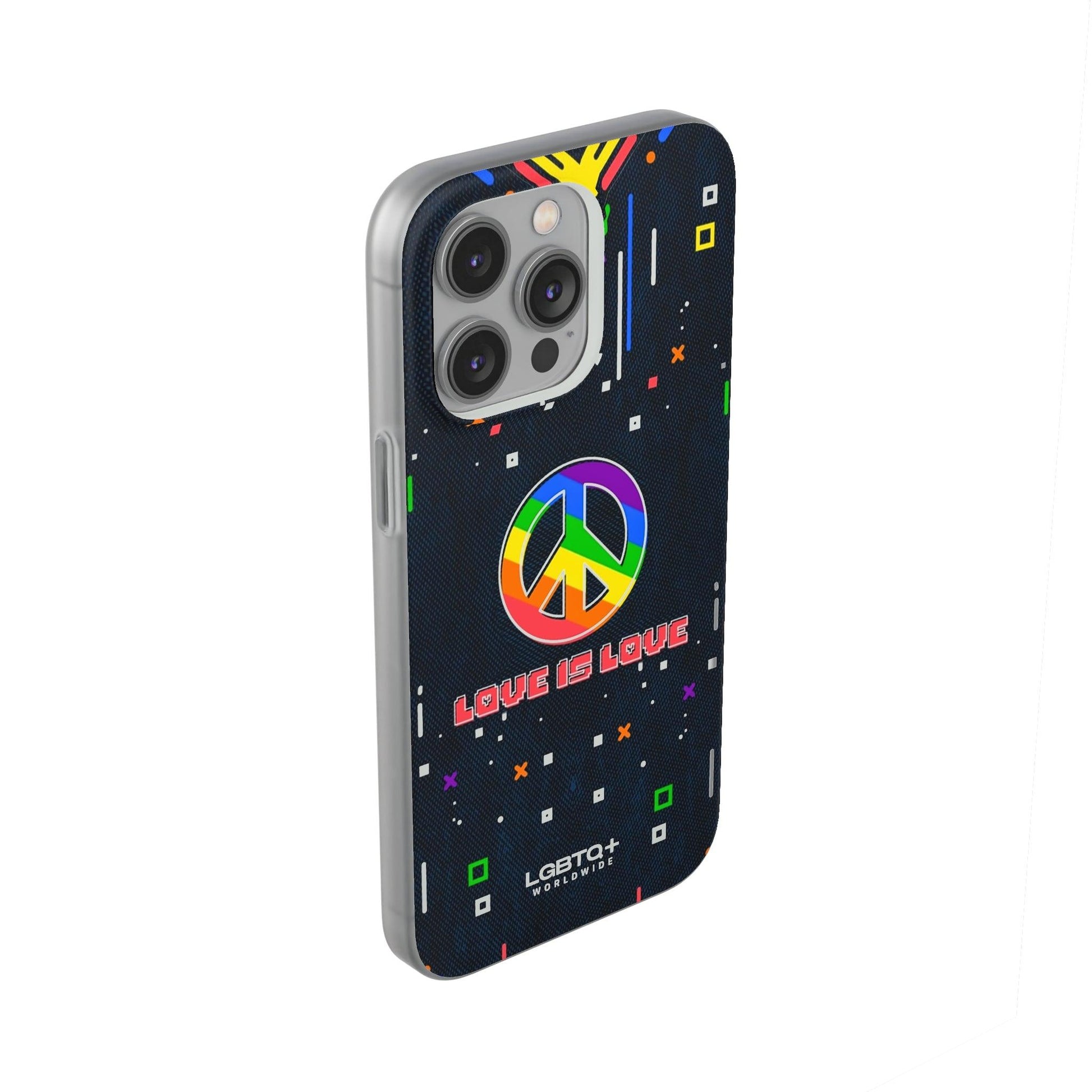 LGBTQWorldwide - ,,PEACE" Flexible Handyhülle Accessories, Case, iPhone, iPhone Cases, Phone accessory, Phone Cases, Samsung Cases, silikon, Valentine's Day promotion lgbtq Bekleidung Accessoires unisex Zubehör