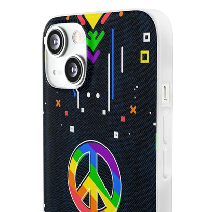 LGBTQWorldwide - ,,PEACE" Flexible Handyhülle Accessories, Case, iPhone, iPhone Cases, Phone accessory, Phone Cases, Samsung Cases, silikon, Valentine's Day promotion lgbtq Bekleidung Accessoires unisex Zubehör