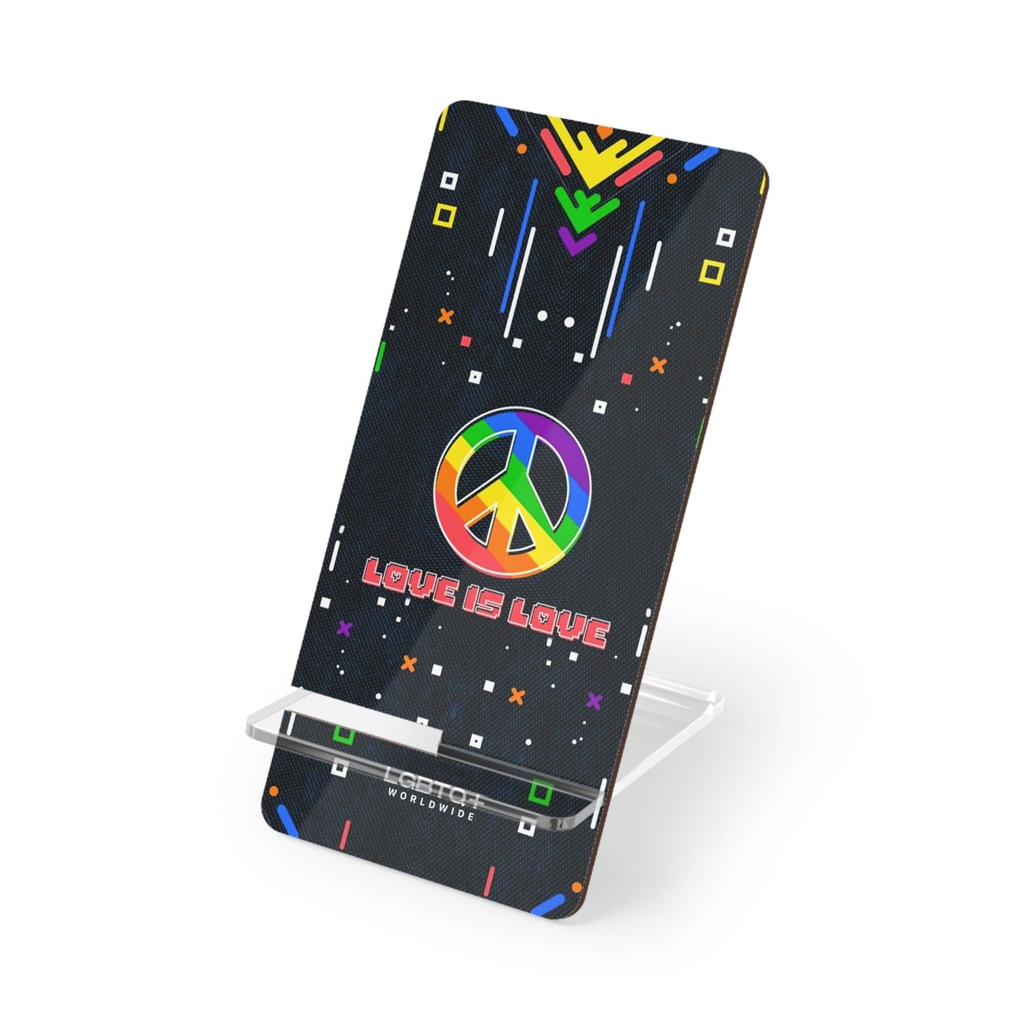 LGBTQWorldwide - ,,PEACE" Handyhalter für Smartphones Accessories, all, Desk, Phone accessory, stand, tech, Tech Accessories lgbtq Bekleidung Accessoires unisex Zubehör