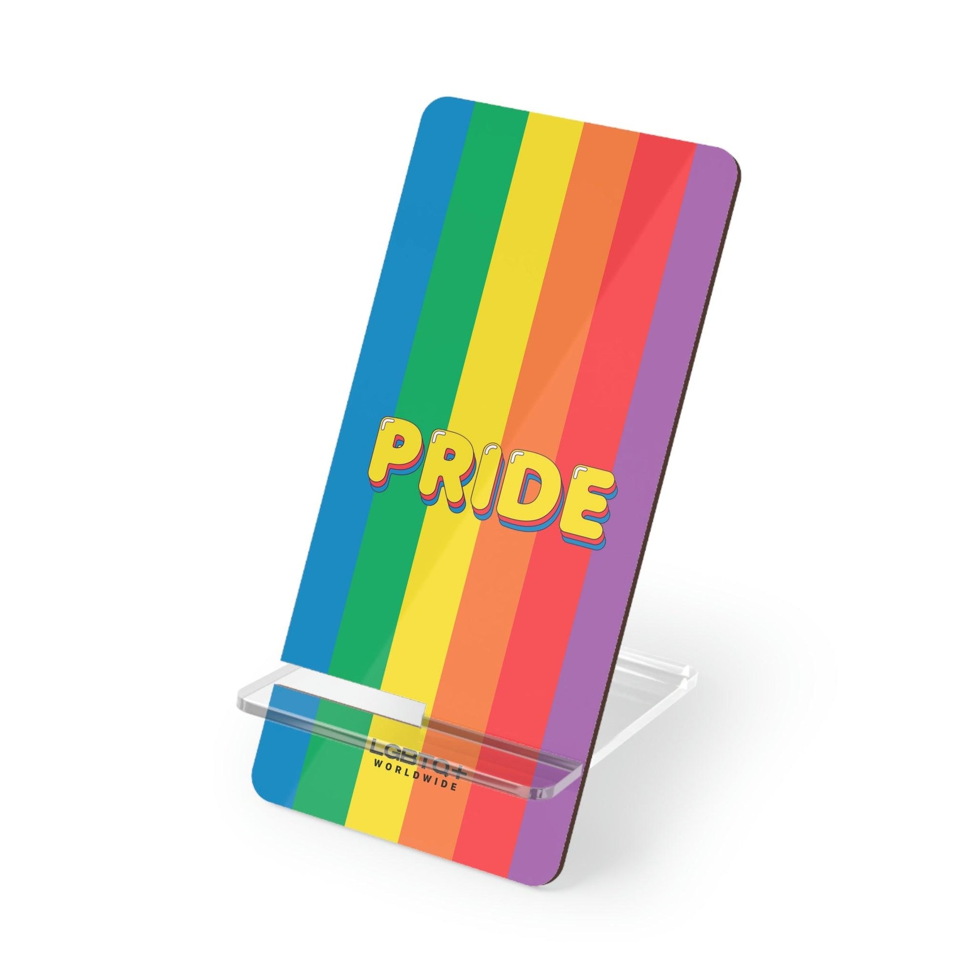 LGBTQWorldwide - ,,PRIDE" Handyhalter für Smartphones Accessories, All, Desk, Phone accessory, stand, tech, Tech Accessories lgbtq Bekleidung Accessoires unisex Zubehör