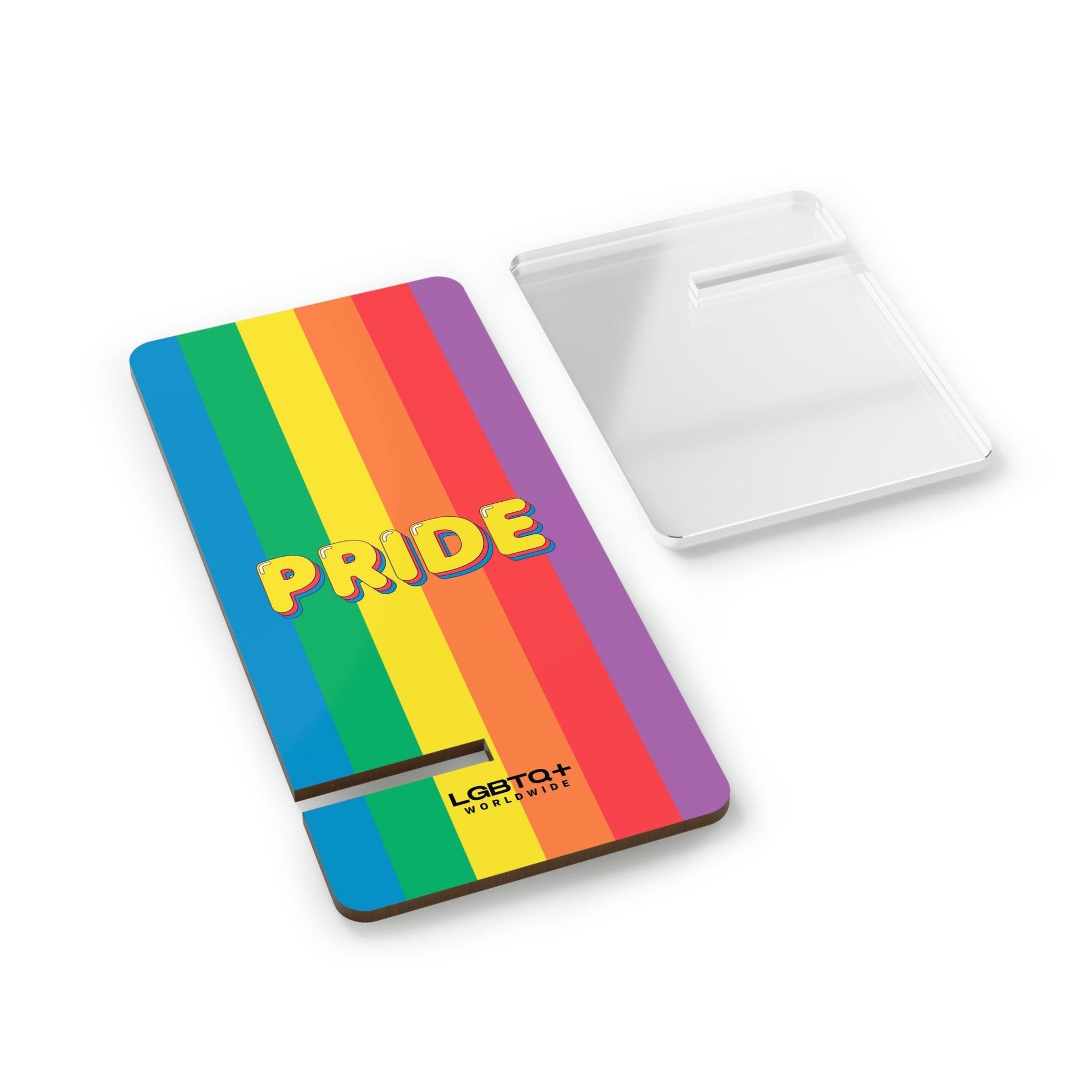 LGBTQWorldwide - ,,PRIDE" Handyhalter für Smartphones Accessories, All, Desk, Phone accessory, stand, tech, Tech Accessories lgbtq Bekleidung Accessoires unisex Zubehör