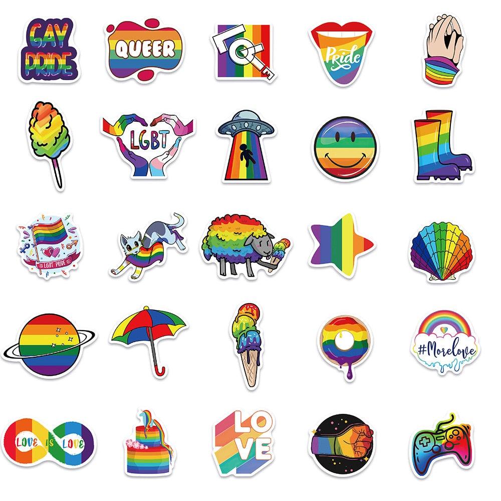 LGBTQWorldwide - Pride Stickerbomb Accessoires, All lgbtq Bekleidung Accessoires unisex Zubehör