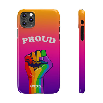 LGBTQWorldwide - ,,PROUD" Handyhülle Accessories, Back-to-School, card, Glossy, iPhone, iPhone Cases, Phone accessory, Phone Cases, Samsung Cases, Slim lgbtq Bekleidung Accessoires unisex Zubehör