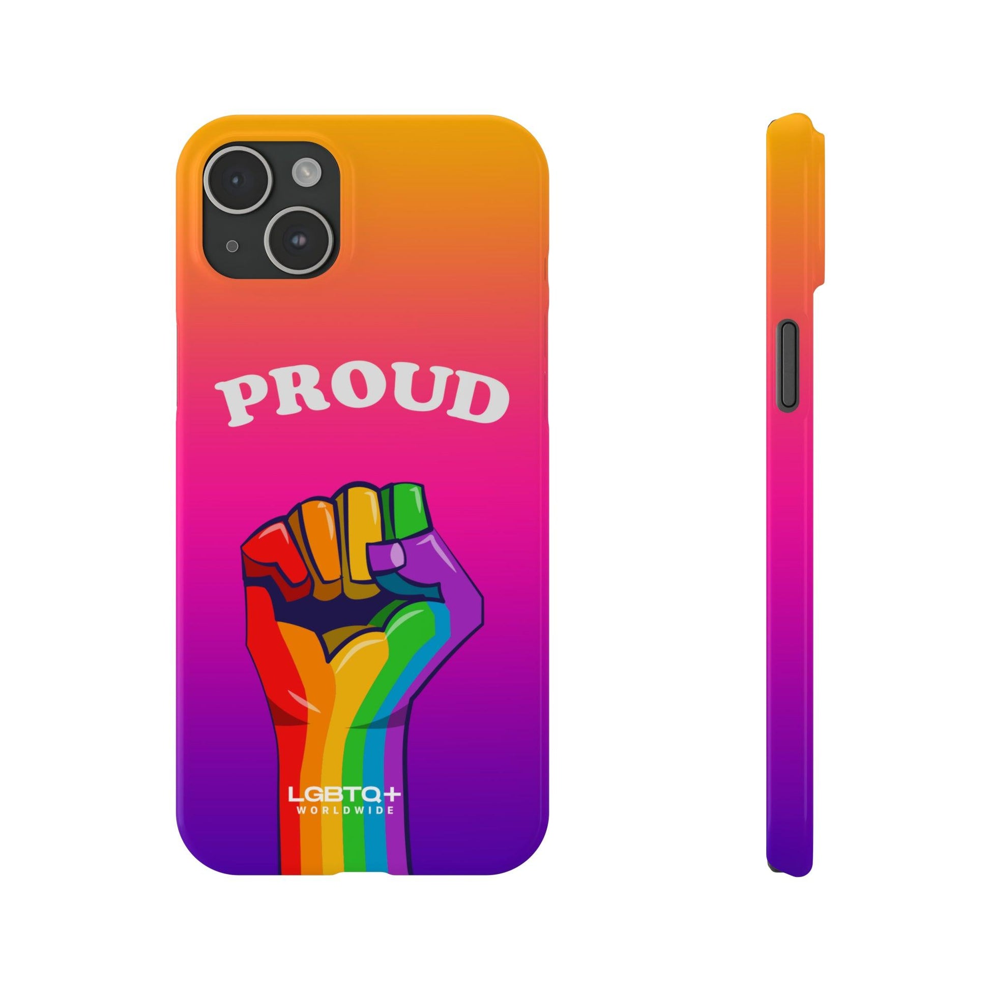 LGBTQWorldwide - ,,PROUD" Handyhülle Accessories, Back-to-School, card, Glossy, iPhone, iPhone Cases, Phone accessory, Phone Cases, Samsung Cases, Slim lgbtq Bekleidung Accessoires unisex Zubehör