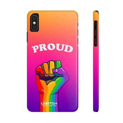 LGBTQWorldwide - ,,PROUD" Handyhülle Accessories, Back-to-School, card, Glossy, iPhone, iPhone Cases, Phone accessory, Phone Cases, Samsung Cases, Slim lgbtq Bekleidung Accessoires unisex Zubehör