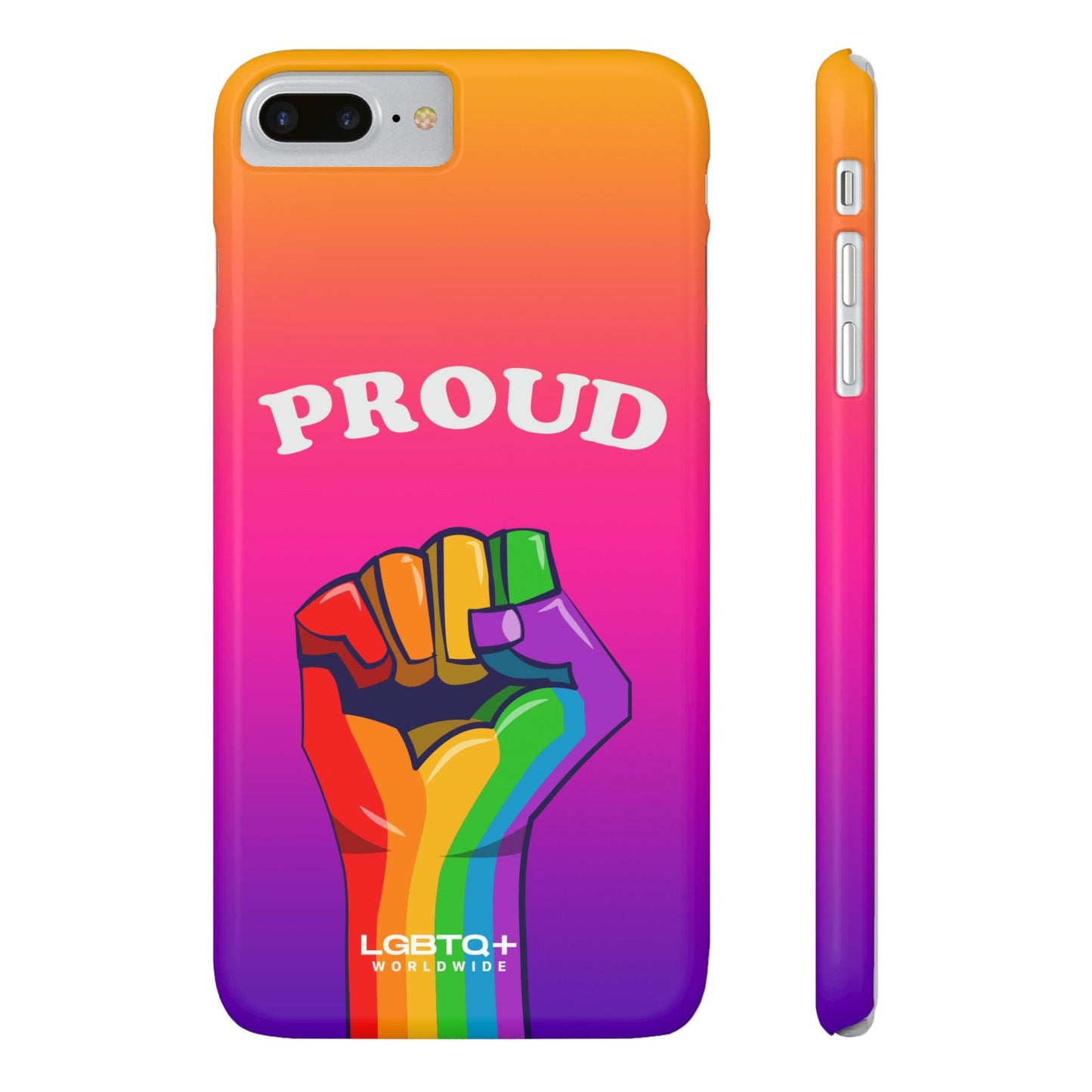 LGBTQWorldwide - ,,PROUD" Handyhülle Accessories, Back-to-School, card, Glossy, iPhone, iPhone Cases, Phone accessory, Phone Cases, Samsung Cases, Slim lgbtq Bekleidung Accessoires unisex Zubehör