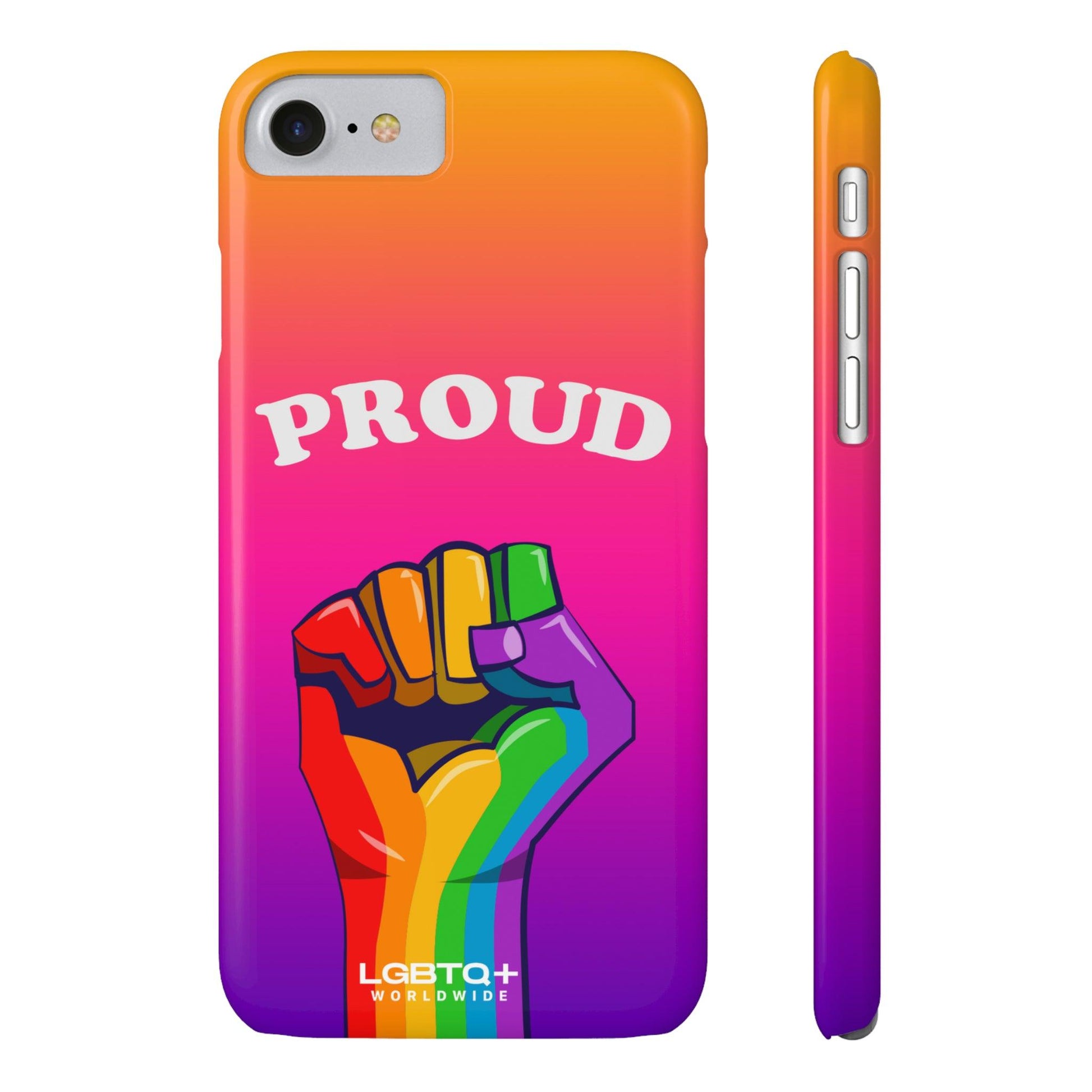 LGBTQWorldwide - ,,PROUD" Handyhülle Accessories, Back-to-School, card, Glossy, iPhone, iPhone Cases, Phone accessory, Phone Cases, Samsung Cases, Slim lgbtq Bekleidung Accessoires unisex Zubehör