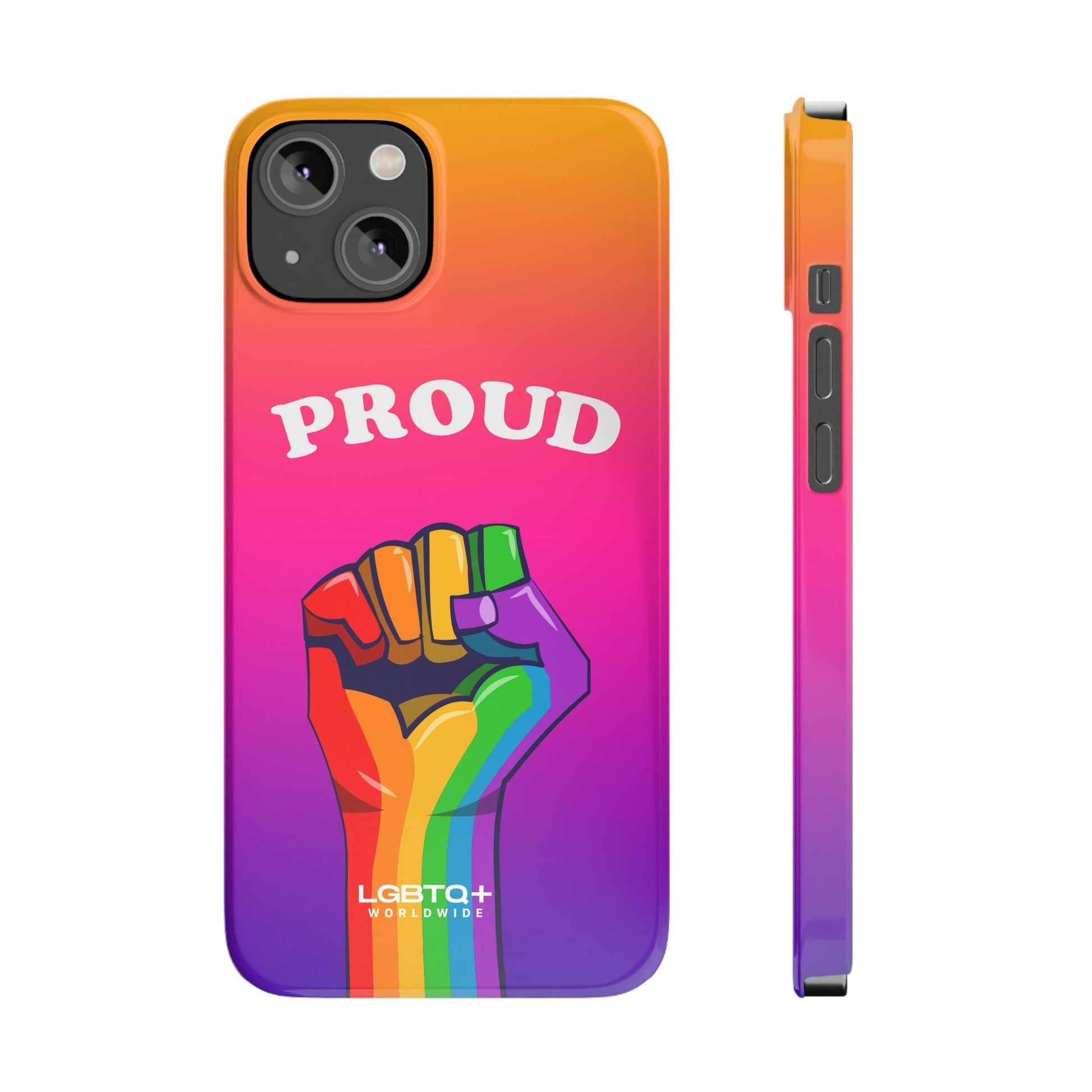 LGBTQWorldwide - ,,PROUD" Handyhülle Accessories, Back-to-School, card, Glossy, iPhone, iPhone Cases, Phone accessory, Phone Cases, Samsung Cases, Slim lgbtq Bekleidung Accessoires unisex Zubehör