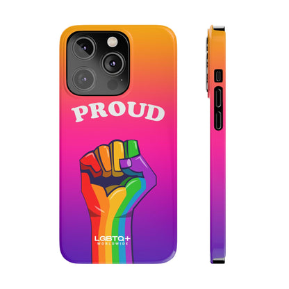 LGBTQWorldwide - ,,PROUD" Handyhülle Accessories, Back-to-School, card, Glossy, iPhone, iPhone Cases, Phone accessory, Phone Cases, Samsung Cases, Slim lgbtq Bekleidung Accessoires unisex Zubehör