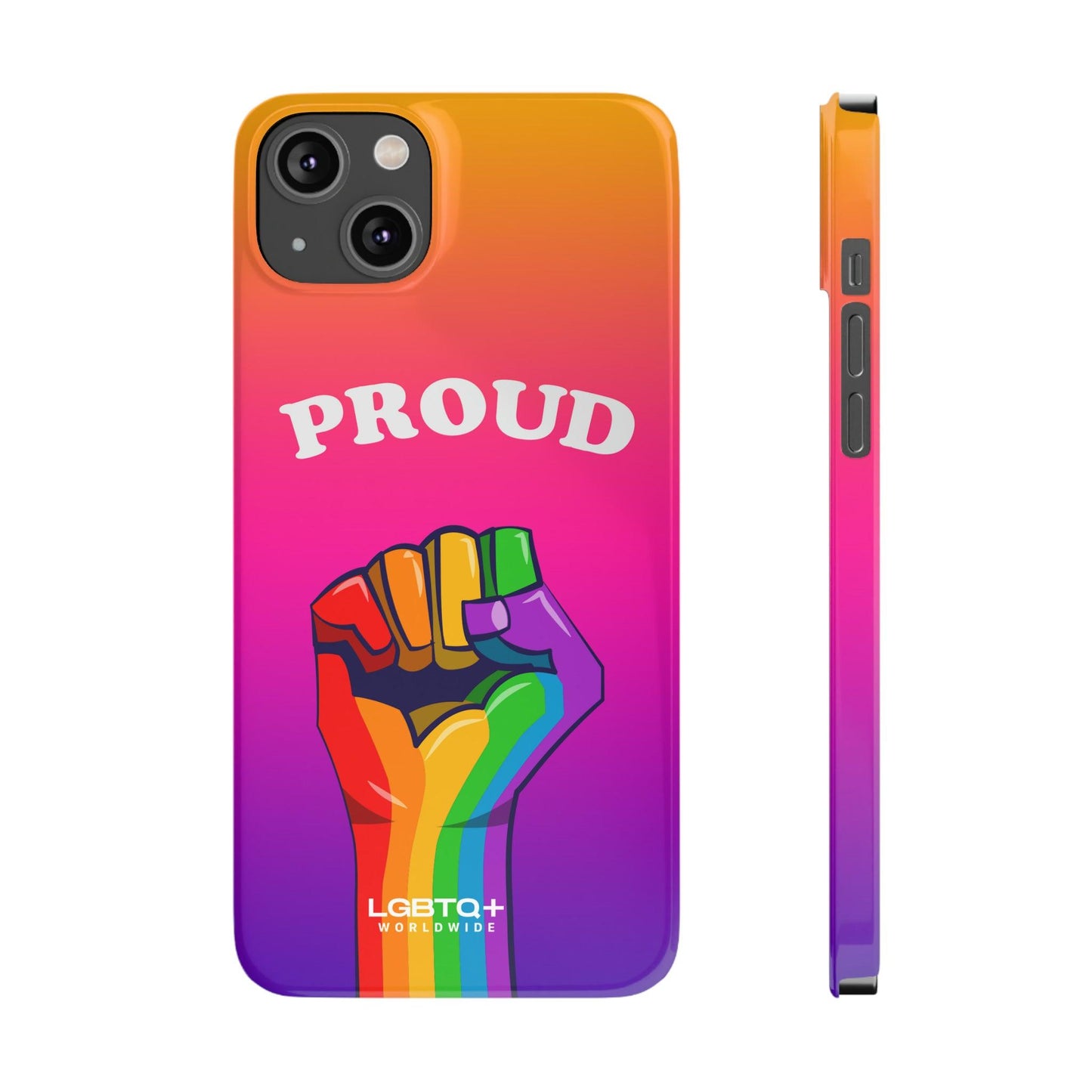 LGBTQWorldwide - ,,PROUD" Handyhülle Accessories, Back-to-School, card, Glossy, iPhone, iPhone Cases, Phone accessory, Phone Cases, Samsung Cases, Slim lgbtq Bekleidung Accessoires unisex Zubehör