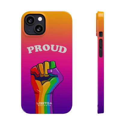 LGBTQWorldwide - ,,PROUD" Handyhülle Accessories, Back-to-School, card, Glossy, iPhone, iPhone Cases, Phone accessory, Phone Cases, Samsung Cases, Slim lgbtq Bekleidung Accessoires unisex Zubehör