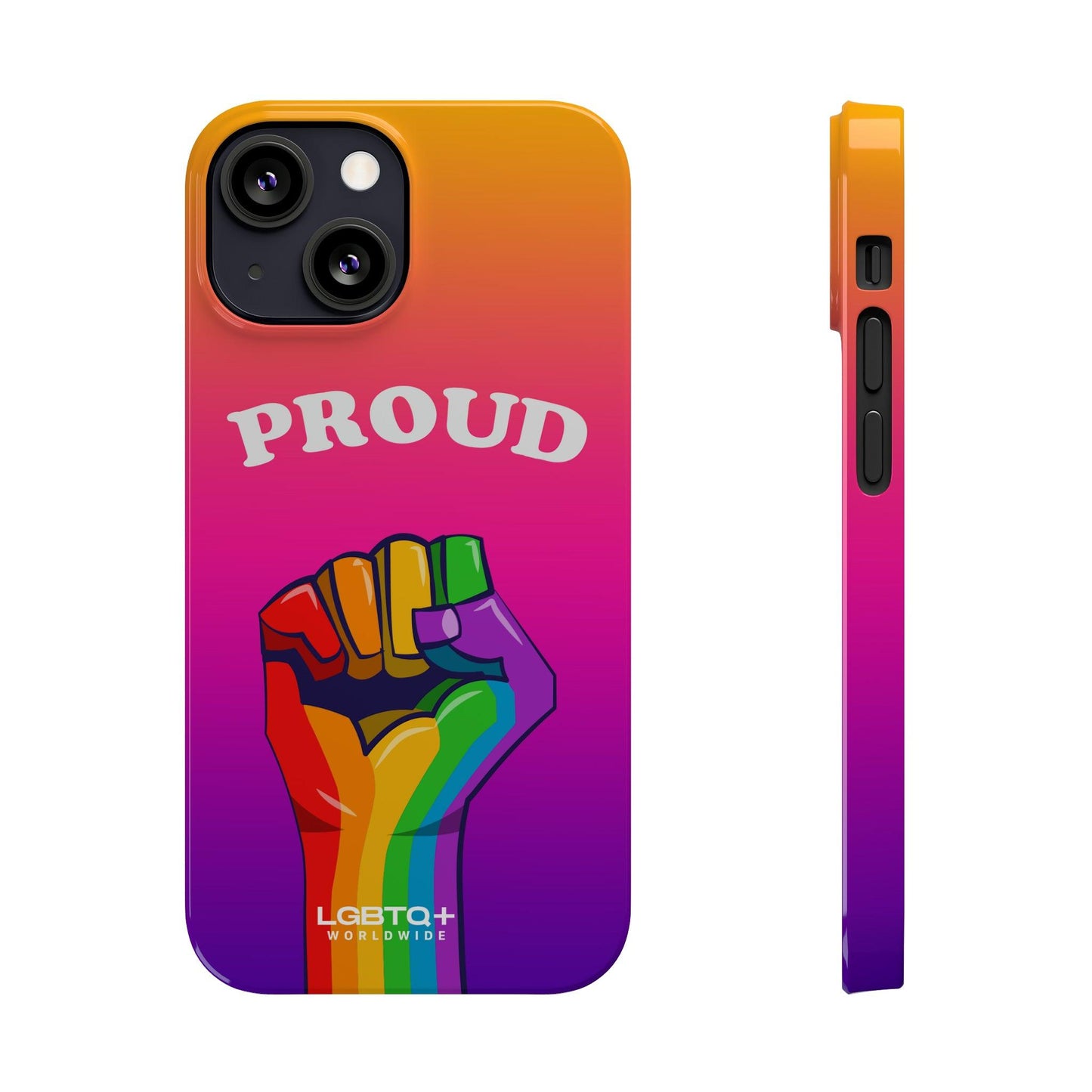 LGBTQWorldwide - ,,PROUD" Handyhülle Accessories, Back-to-School, card, Glossy, iPhone, iPhone Cases, Phone accessory, Phone Cases, Samsung Cases, Slim lgbtq Bekleidung Accessoires unisex Zubehör