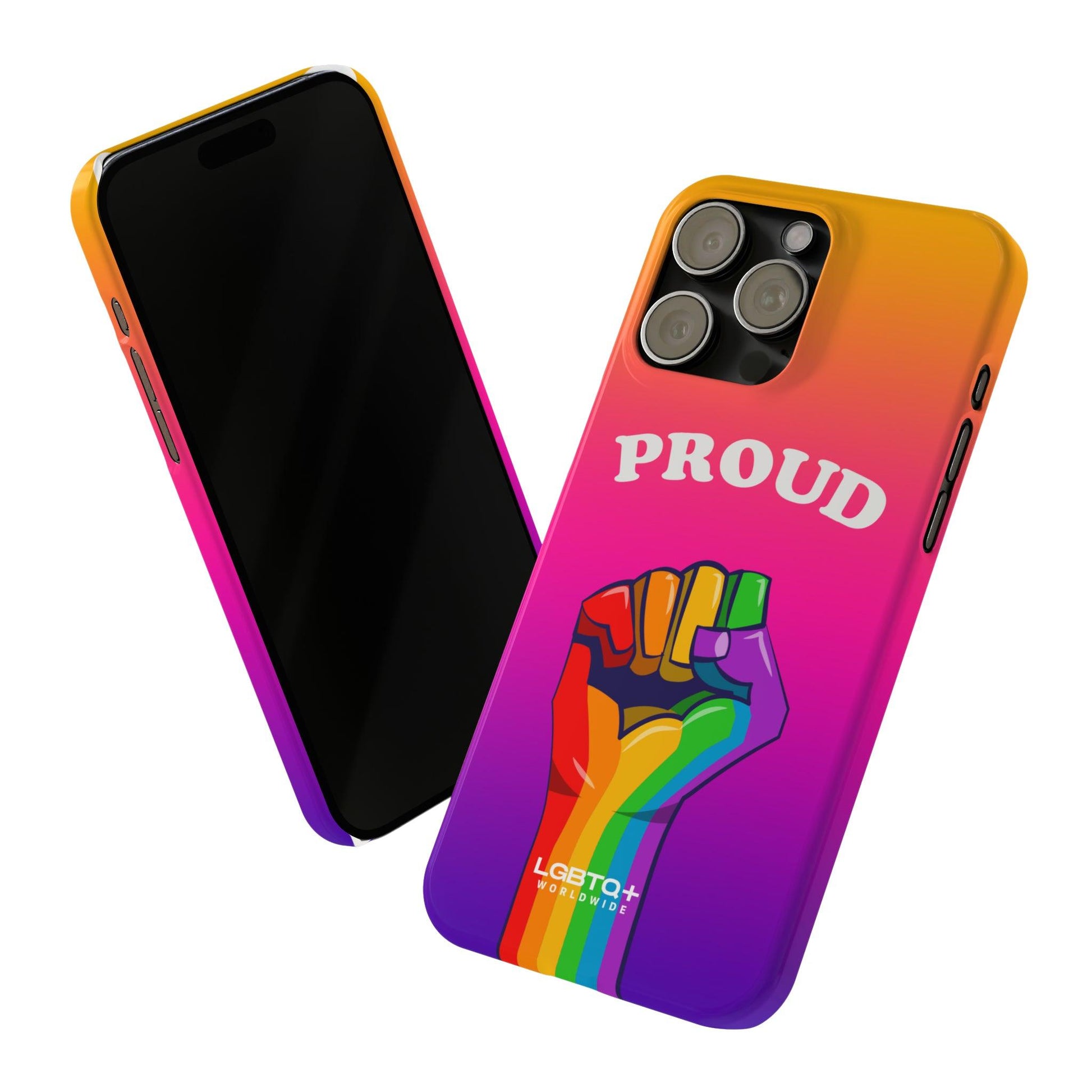 LGBTQWorldwide - ,,PROUD" Handyhülle Accessories, Back-to-School, card, Glossy, iPhone, iPhone Cases, Phone accessory, Phone Cases, Samsung Cases, Slim lgbtq Bekleidung Accessoires unisex Zubehör