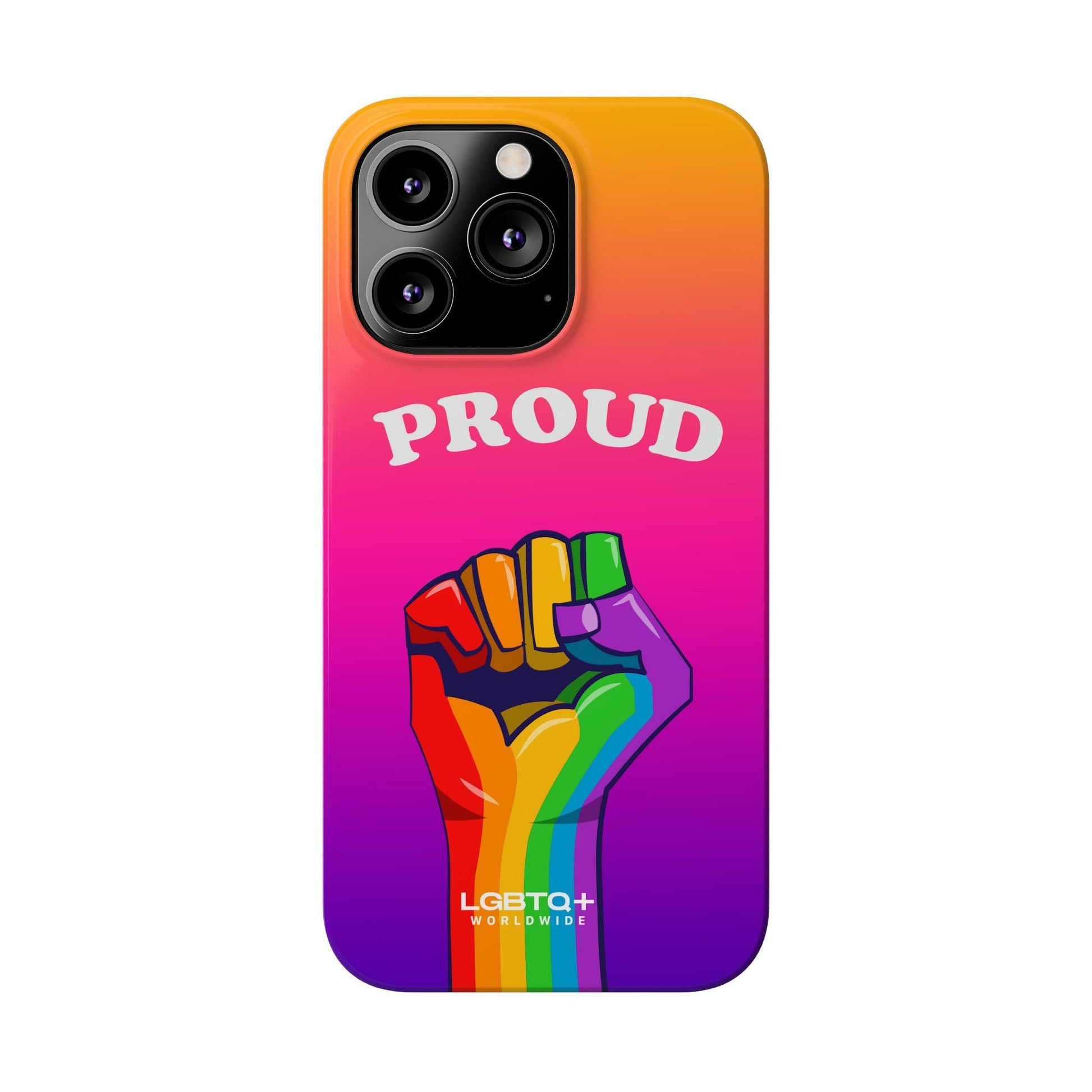 LGBTQWorldwide - ,,PROUD" Handyhülle Accessories, Back-to-School, card, Glossy, iPhone, iPhone Cases, Phone accessory, Phone Cases, Samsung Cases, Slim lgbtq Bekleidung Accessoires unisex Zubehör