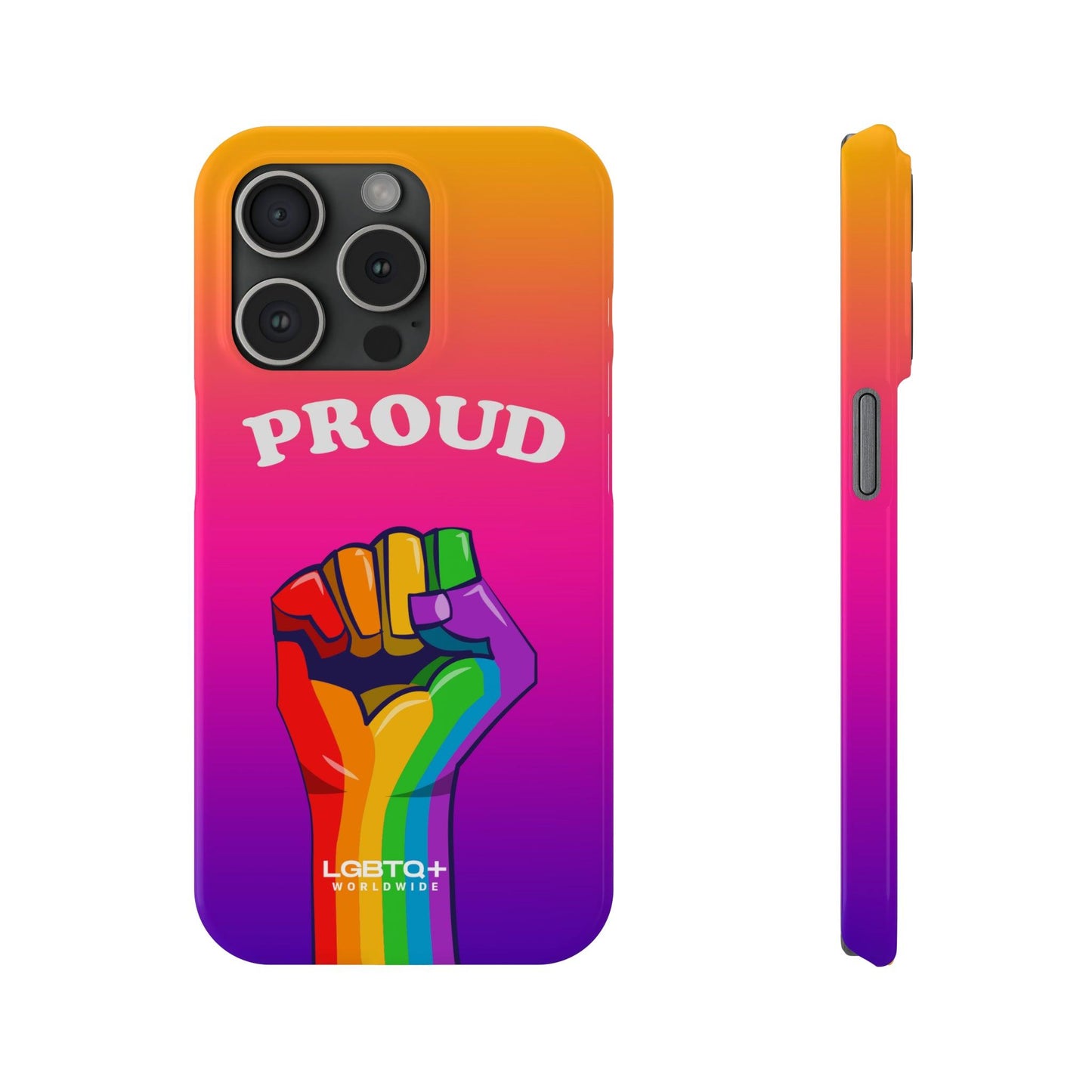 LGBTQWorldwide - ,,PROUD" Handyhülle Accessories, Back-to-School, card, Glossy, iPhone, iPhone Cases, Phone accessory, Phone Cases, Samsung Cases, Slim lgbtq Bekleidung Accessoires unisex Zubehör