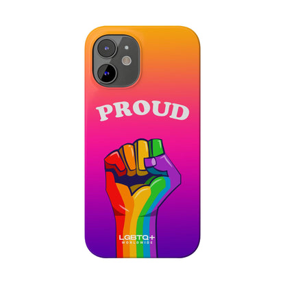 LGBTQWorldwide - ,,PROUD" Handyhülle Accessories, Back-to-School, card, Glossy, iPhone, iPhone Cases, Phone accessory, Phone Cases, Samsung Cases, Slim lgbtq Bekleidung Accessoires unisex Zubehör