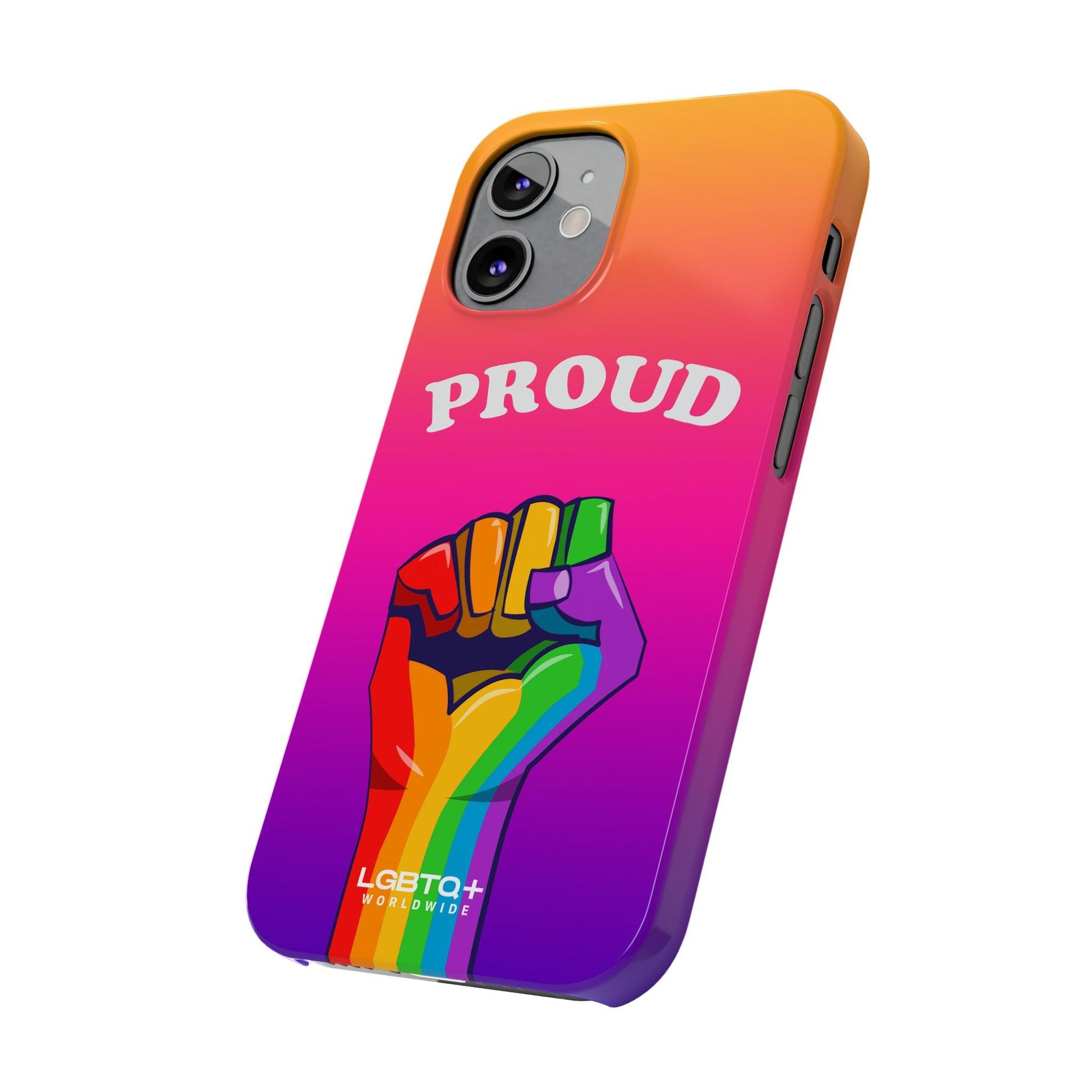 LGBTQWorldwide - ,,PROUD" Handyhülle Accessories, Back-to-School, card, Glossy, iPhone, iPhone Cases, Phone accessory, Phone Cases, Samsung Cases, Slim lgbtq Bekleidung Accessoires unisex Zubehör