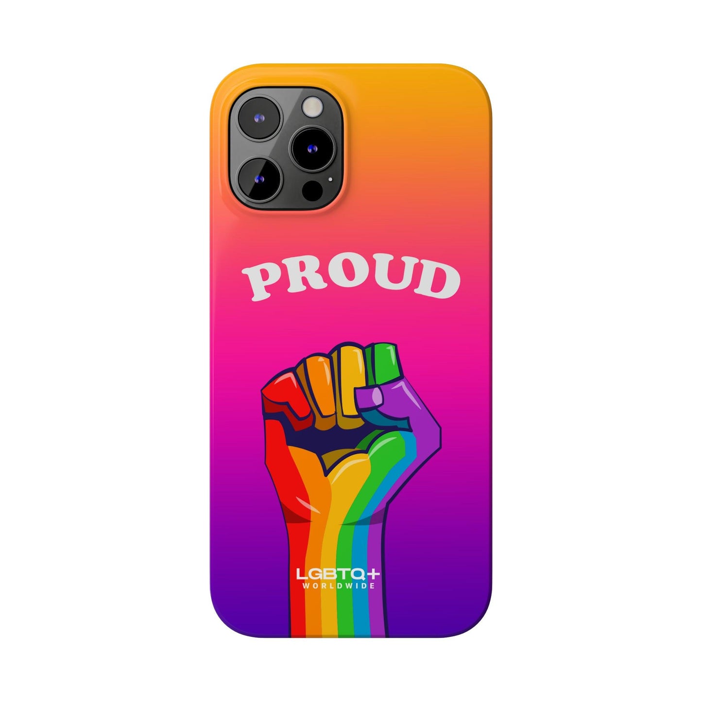 LGBTQWorldwide - ,,PROUD" Handyhülle Accessories, Back-to-School, card, Glossy, iPhone, iPhone Cases, Phone accessory, Phone Cases, Samsung Cases, Slim lgbtq Bekleidung Accessoires unisex Zubehör