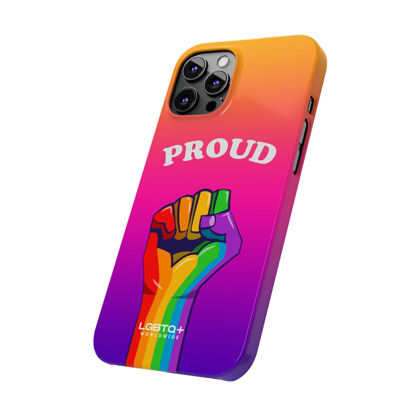 LGBTQWorldwide - ,,PROUD" Handyhülle Accessories, Back-to-School, card, Glossy, iPhone, iPhone Cases, Phone accessory, Phone Cases, Samsung Cases, Slim lgbtq Bekleidung Accessoires unisex Zubehör