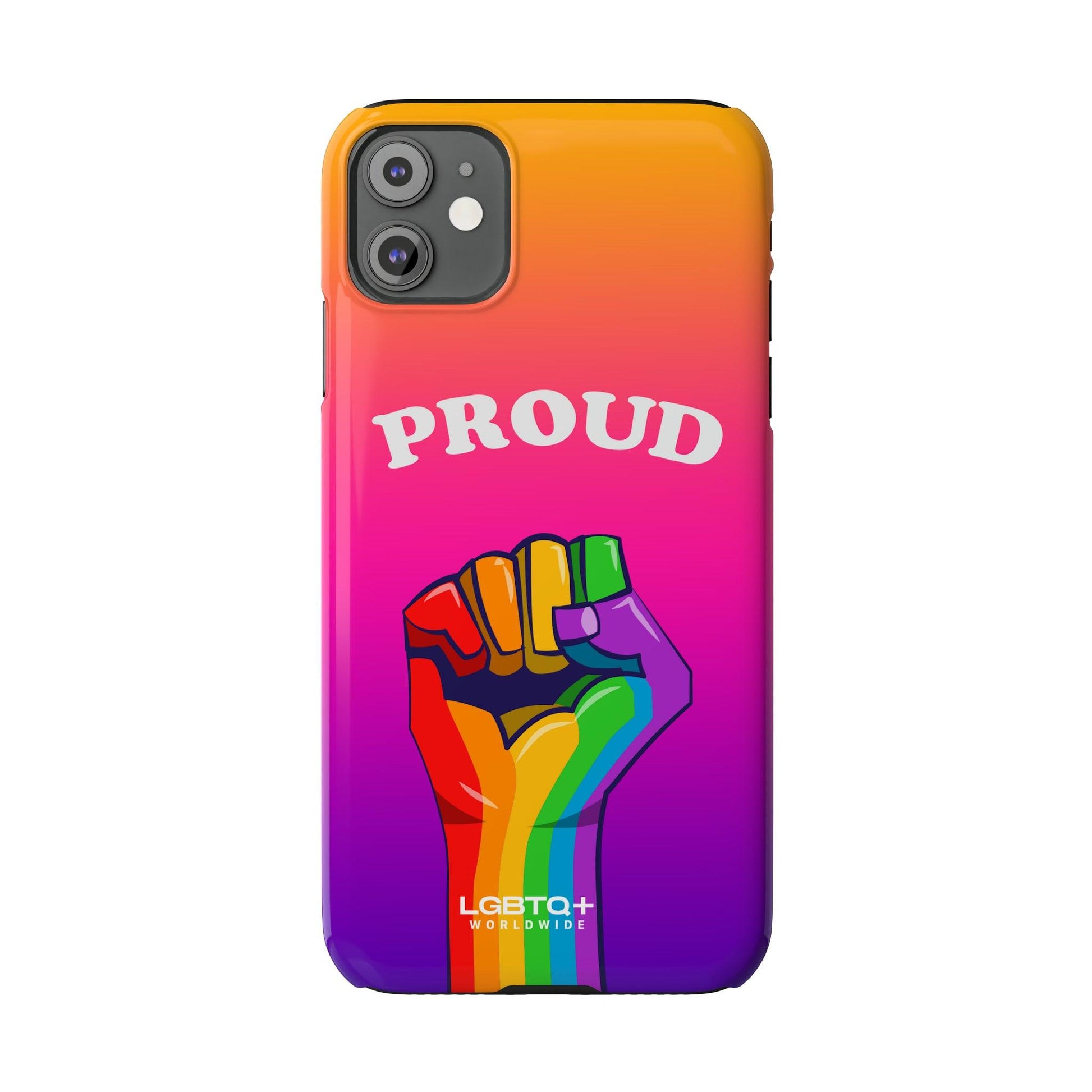 LGBTQWorldwide - ,,PROUD" Handyhülle Accessories, Back-to-School, card, Glossy, iPhone, iPhone Cases, Phone accessory, Phone Cases, Samsung Cases, Slim lgbtq Bekleidung Accessoires unisex Zubehör