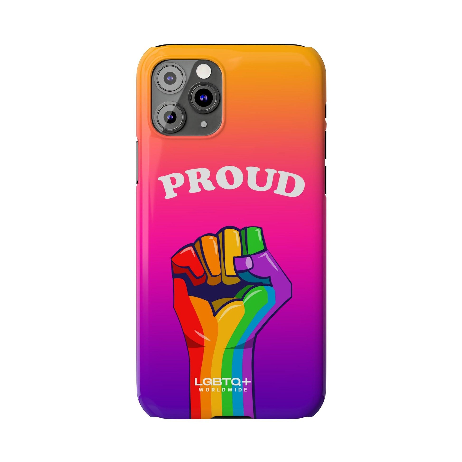 LGBTQWorldwide - ,,PROUD" Handyhülle Accessories, Back-to-School, card, Glossy, iPhone, iPhone Cases, Phone accessory, Phone Cases, Samsung Cases, Slim lgbtq Bekleidung Accessoires unisex Zubehör