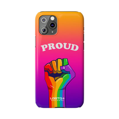 LGBTQWorldwide - ,,PROUD" Handyhülle Accessories, Back-to-School, card, Glossy, iPhone, iPhone Cases, Phone accessory, Phone Cases, Samsung Cases, Slim lgbtq Bekleidung Accessoires unisex Zubehör