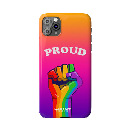 LGBTQWorldwide - ,,PROUD" Handyhülle Accessories, Back-to-School, card, Glossy, iPhone, iPhone Cases, Phone accessory, Phone Cases, Samsung Cases, Slim lgbtq Bekleidung Accessoires unisex Zubehör