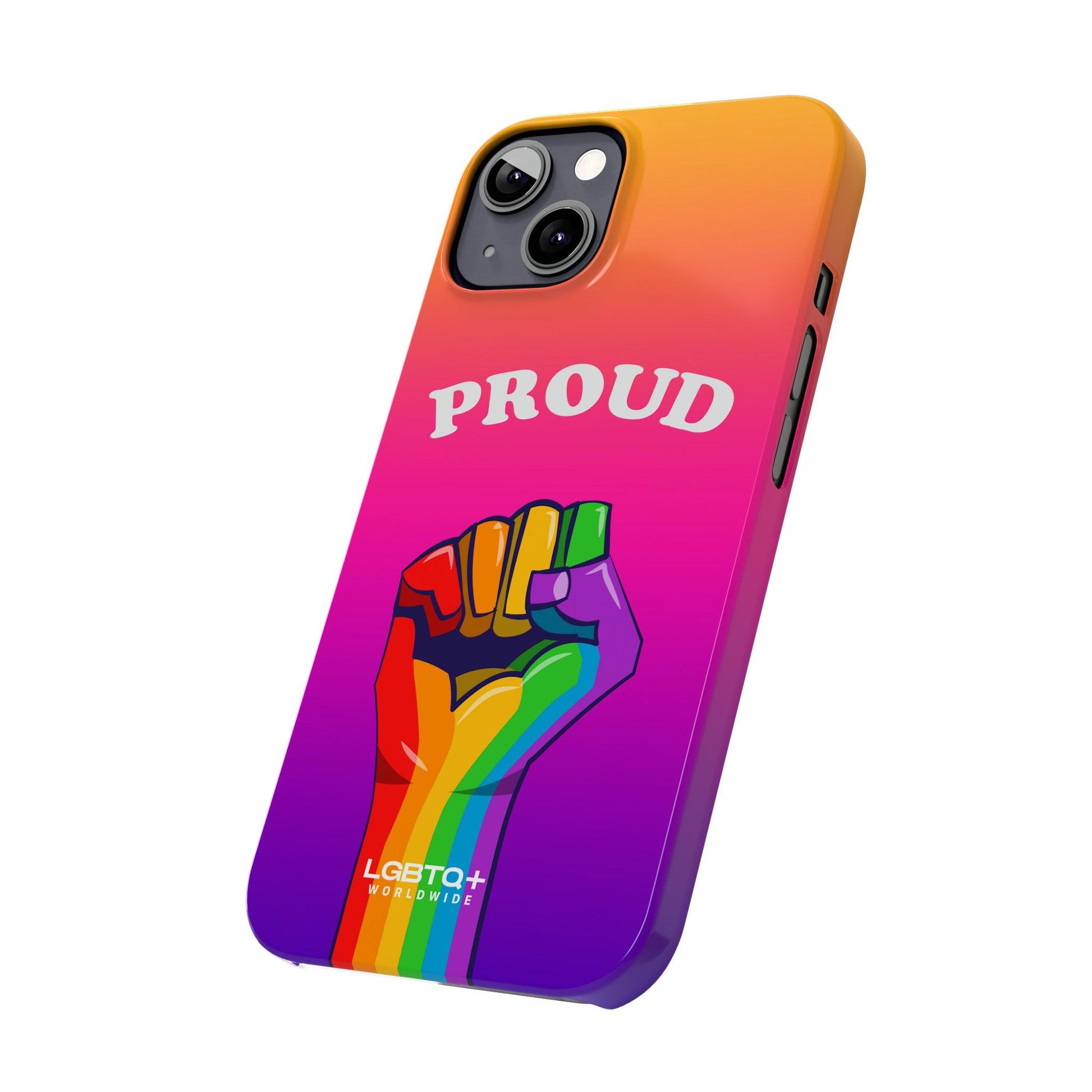 LGBTQWorldwide - ,,PROUD" Handyhülle Accessories, Back-to-School, card, Glossy, iPhone, iPhone Cases, Phone accessory, Phone Cases, Samsung Cases, Slim lgbtq Bekleidung Accessoires unisex Zubehör