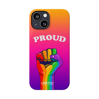 LGBTQWorldwide - ,,PROUD" Handyhülle Accessories, Back-to-School, card, Glossy, iPhone, iPhone Cases, Phone accessory, Phone Cases, Samsung Cases, Slim lgbtq Bekleidung Accessoires unisex Zubehör