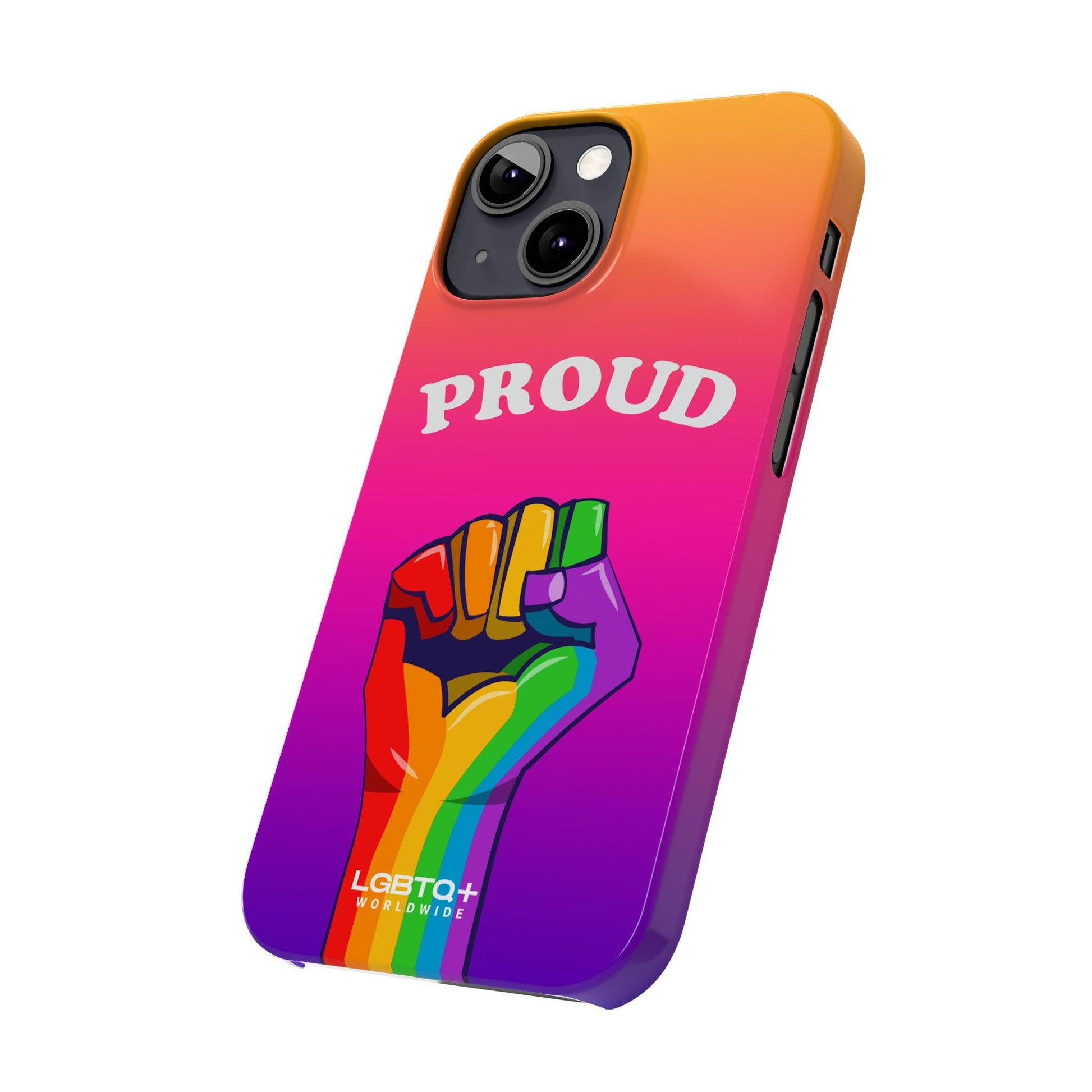 LGBTQWorldwide - ,,PROUD" Handyhülle Accessories, Back-to-School, card, Glossy, iPhone, iPhone Cases, Phone accessory, Phone Cases, Samsung Cases, Slim lgbtq Bekleidung Accessoires unisex Zubehör