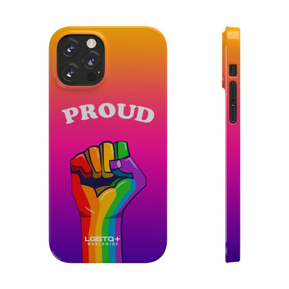 LGBTQWorldwide - ,,PROUD" Handyhülle Accessories, Back-to-School, card, Glossy, iPhone, iPhone Cases, Phone accessory, Phone Cases, Samsung Cases, Slim lgbtq Bekleidung Accessoires unisex Zubehör