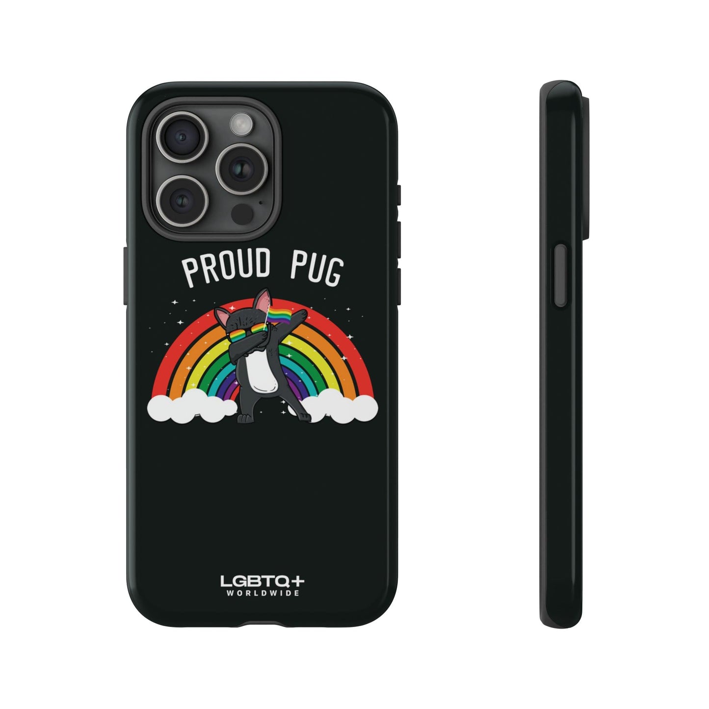 LGBTQWorldwide - ,,PROUD PUG" Doppelgehäuse Handyhülle Accessories, Glossy, iPhone Cases, Matte, Phone accessory, Phone Cases, Samsung Cases, Thermo, Valentine's Day Picks lgbtq Bekleidung Accessoires unisex Zubehör