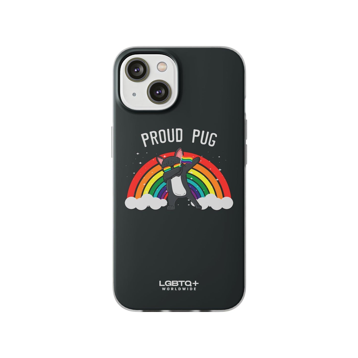 LGBTQWorldwide - ,,PROUD PUG" Flexible Handyhülle Accessories, Case, iPhone, iPhone Cases, Phone accessory, Phone Cases, Samsung Cases, silikon, Valentine's Day promotion lgbtq Bekleidung Accessoires unisex Zubehör