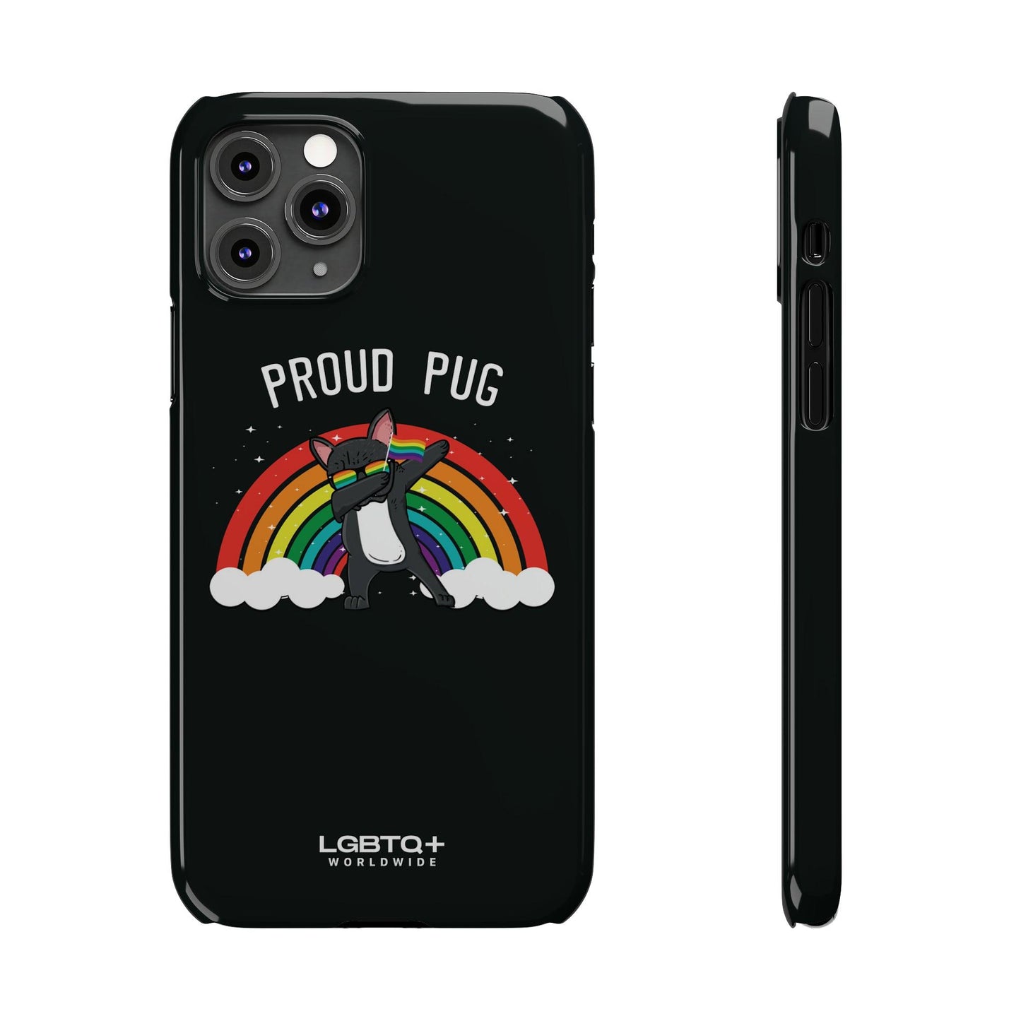 LGBTQWorldwide - ,,PROUD PUG" Handyhülle Accessories, Back-to-School, card, Glossy, iPhone, iPhone Cases, Phone accessory, Phone Cases, Samsung Cases, Slim lgbtq Bekleidung Accessoires unisex Zubehör