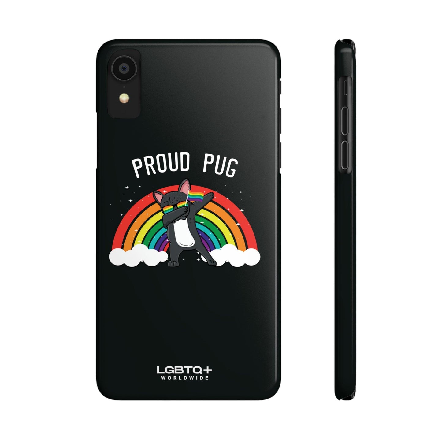 LGBTQWorldwide - ,,PROUD PUG" Handyhülle Accessories, Back-to-School, card, Glossy, iPhone, iPhone Cases, Phone accessory, Phone Cases, Samsung Cases, Slim lgbtq Bekleidung Accessoires unisex Zubehör