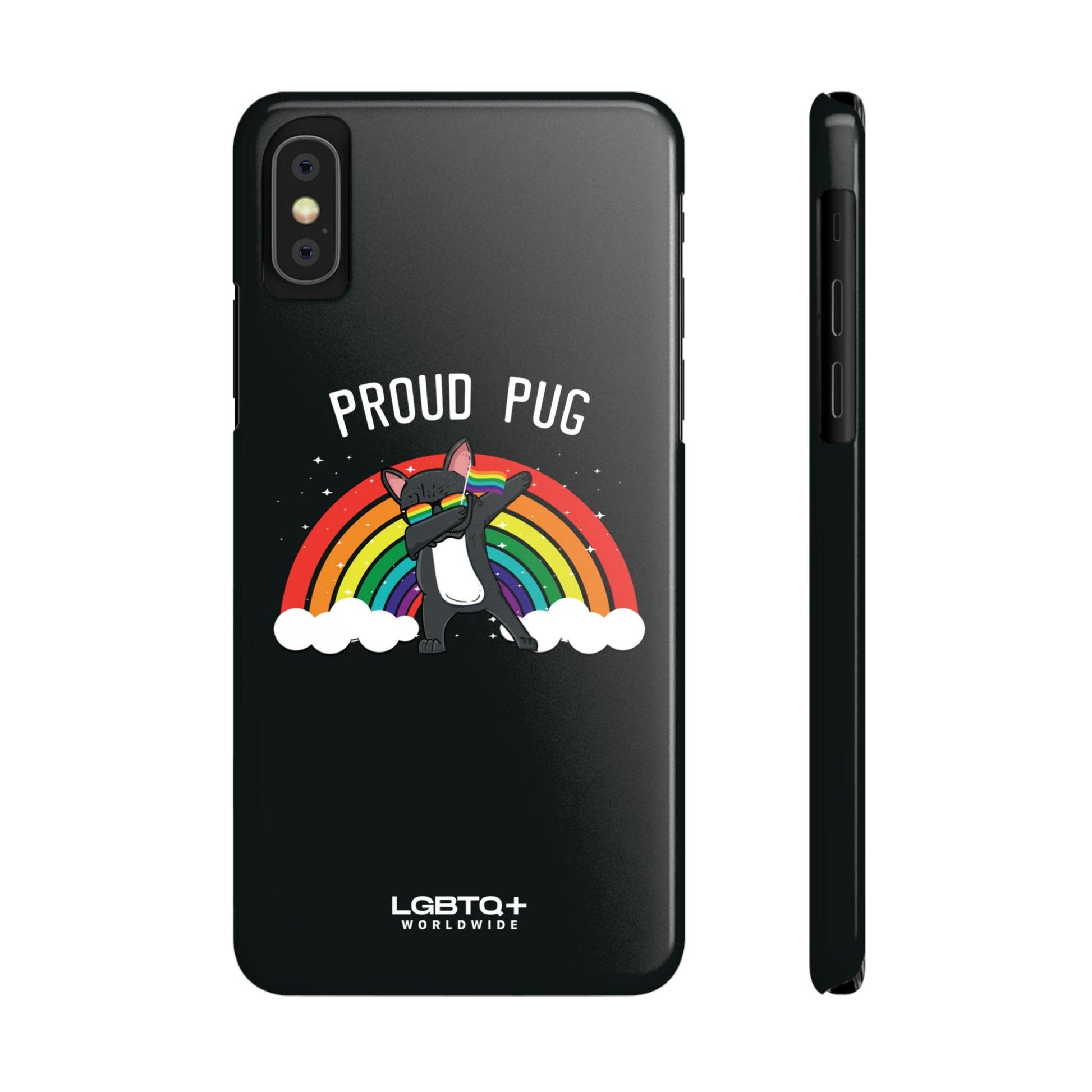 LGBTQWorldwide - ,,PROUD PUG" Handyhülle Accessories, Back-to-School, card, Glossy, iPhone, iPhone Cases, Phone accessory, Phone Cases, Samsung Cases, Slim lgbtq Bekleidung Accessoires unisex Zubehör