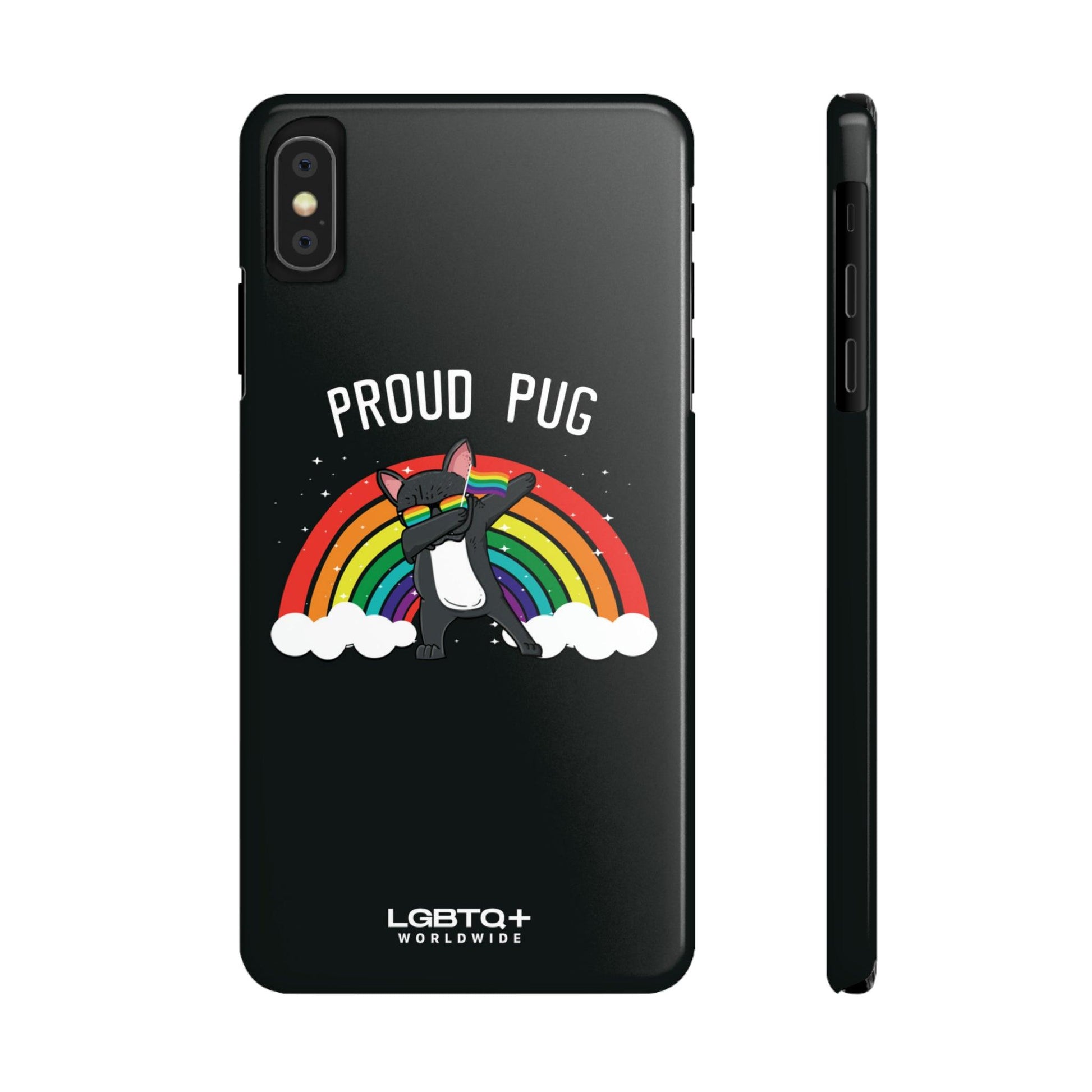 LGBTQWorldwide - ,,PROUD PUG" Handyhülle Accessories, Back-to-School, card, Glossy, iPhone, iPhone Cases, Phone accessory, Phone Cases, Samsung Cases, Slim lgbtq Bekleidung Accessoires unisex Zubehör