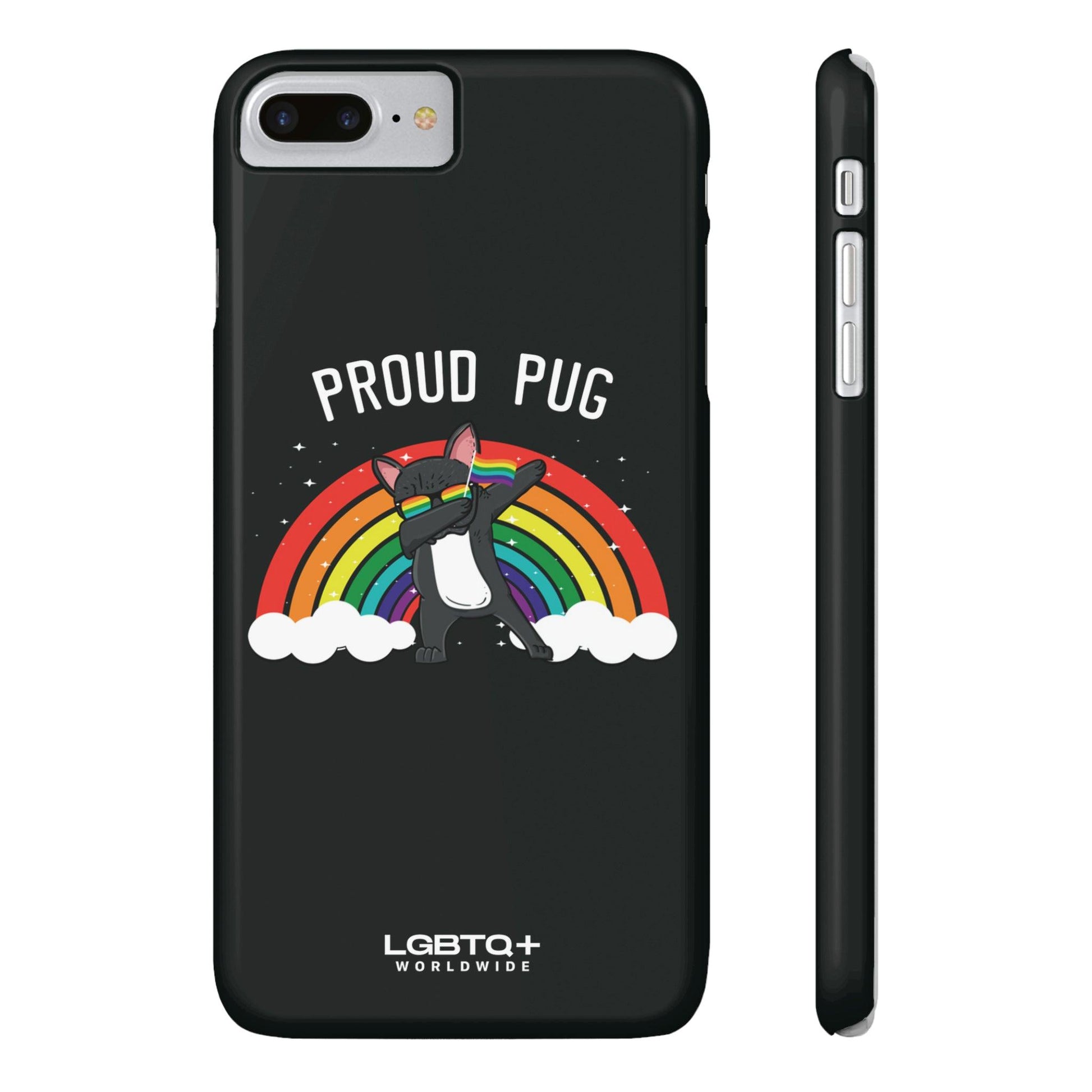 LGBTQWorldwide - ,,PROUD PUG" Handyhülle Accessories, Back-to-School, card, Glossy, iPhone, iPhone Cases, Phone accessory, Phone Cases, Samsung Cases, Slim lgbtq Bekleidung Accessoires unisex Zubehör