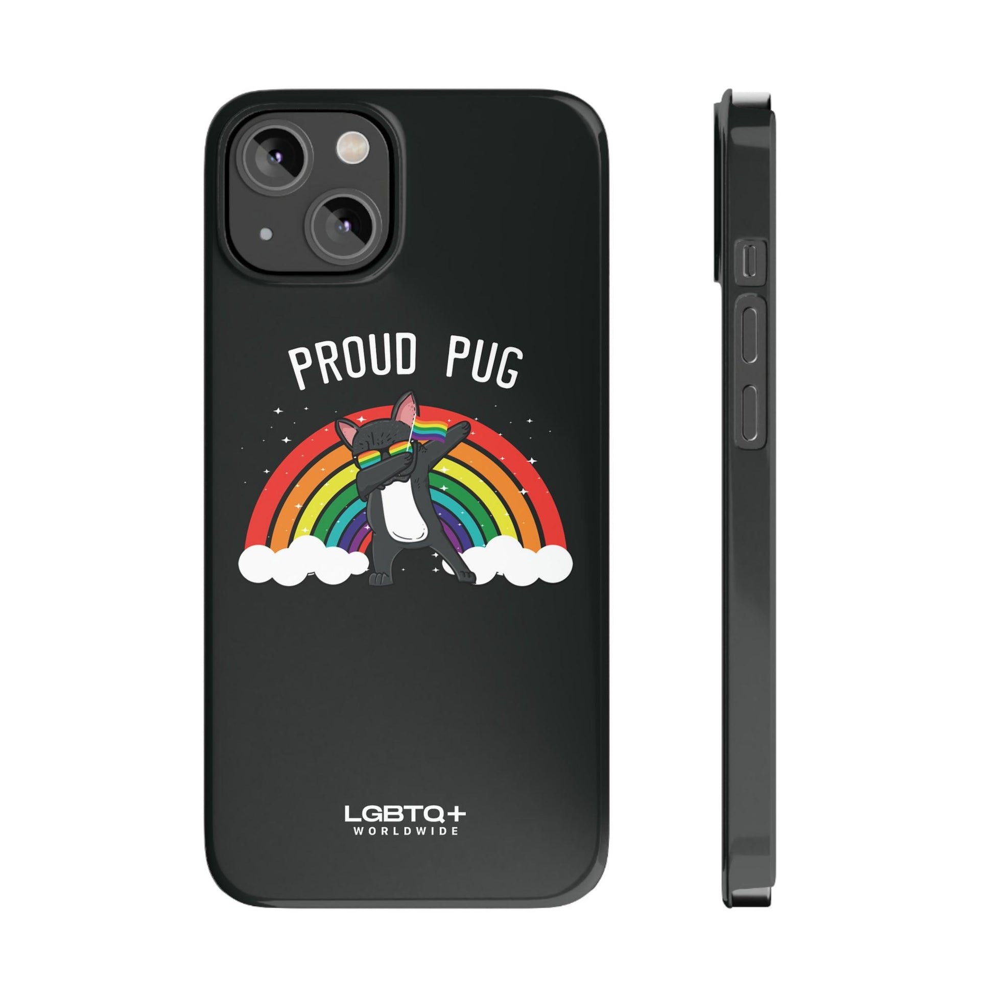 LGBTQWorldwide - ,,PROUD PUG" Handyhülle Accessories, Back-to-School, card, Glossy, iPhone, iPhone Cases, Phone accessory, Phone Cases, Samsung Cases, Slim lgbtq Bekleidung Accessoires unisex Zubehör