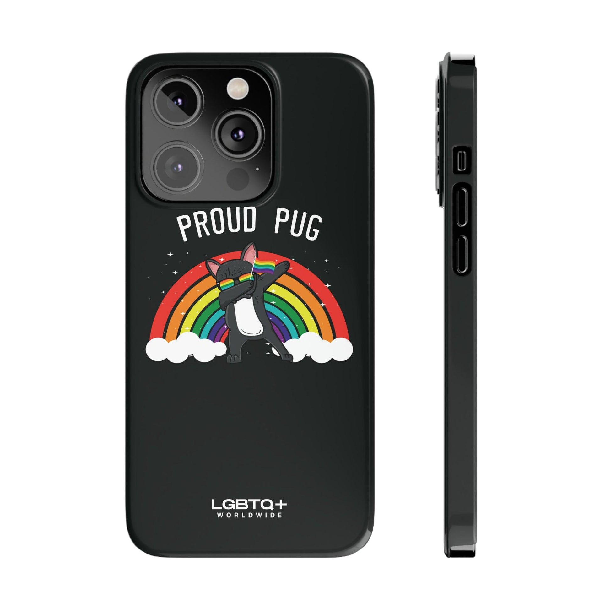 LGBTQWorldwide - ,,PROUD PUG" Handyhülle Accessories, Back-to-School, card, Glossy, iPhone, iPhone Cases, Phone accessory, Phone Cases, Samsung Cases, Slim lgbtq Bekleidung Accessoires unisex Zubehör