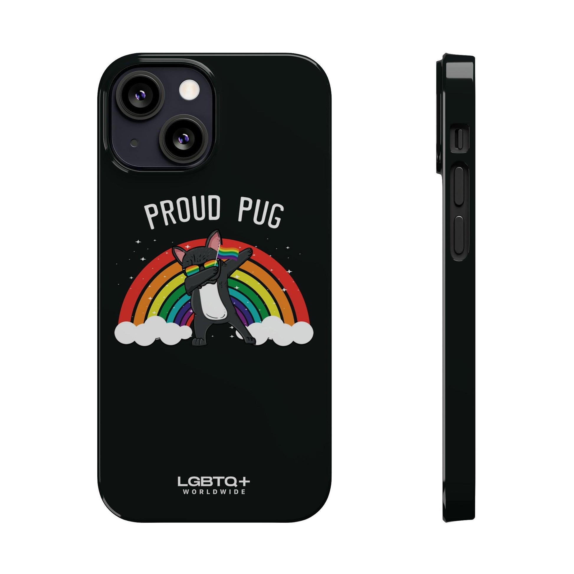 LGBTQWorldwide - ,,PROUD PUG" Handyhülle Accessories, Back-to-School, card, Glossy, iPhone, iPhone Cases, Phone accessory, Phone Cases, Samsung Cases, Slim lgbtq Bekleidung Accessoires unisex Zubehör