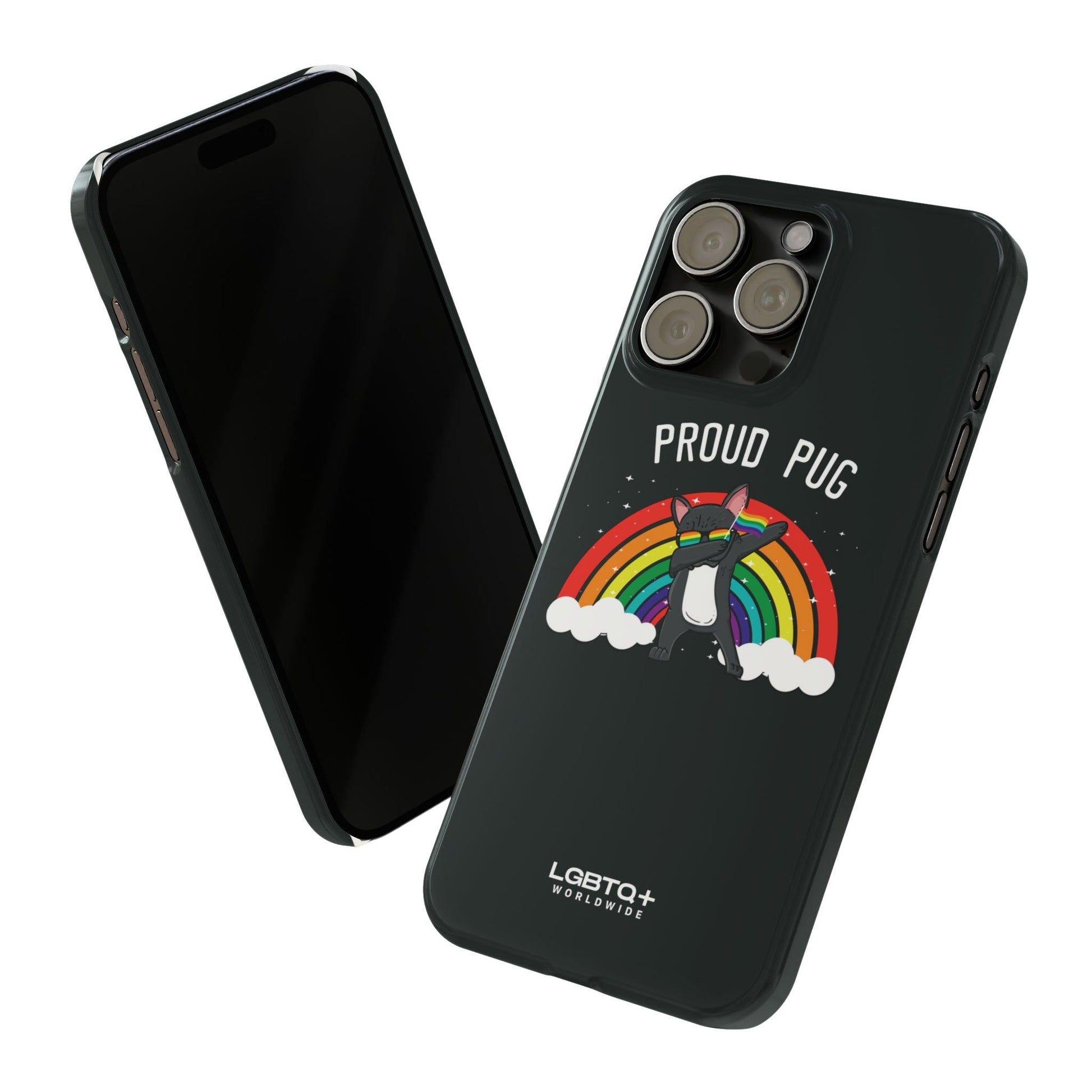 LGBTQWorldwide - ,,PROUD PUG" Handyhülle Accessories, Back-to-School, card, Glossy, iPhone, iPhone Cases, Phone accessory, Phone Cases, Samsung Cases, Slim lgbtq Bekleidung Accessoires unisex Zubehör