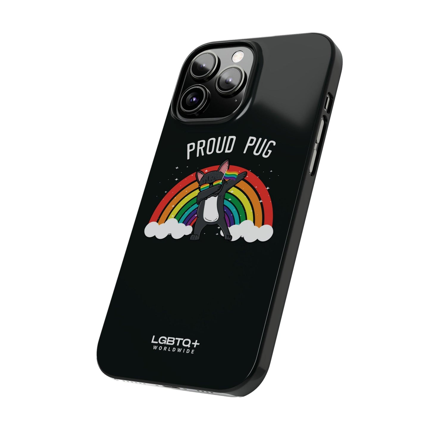 LGBTQWorldwide - ,,PROUD PUG" Handyhülle Accessories, Back-to-School, card, Glossy, iPhone, iPhone Cases, Phone accessory, Phone Cases, Samsung Cases, Slim lgbtq Bekleidung Accessoires unisex Zubehör