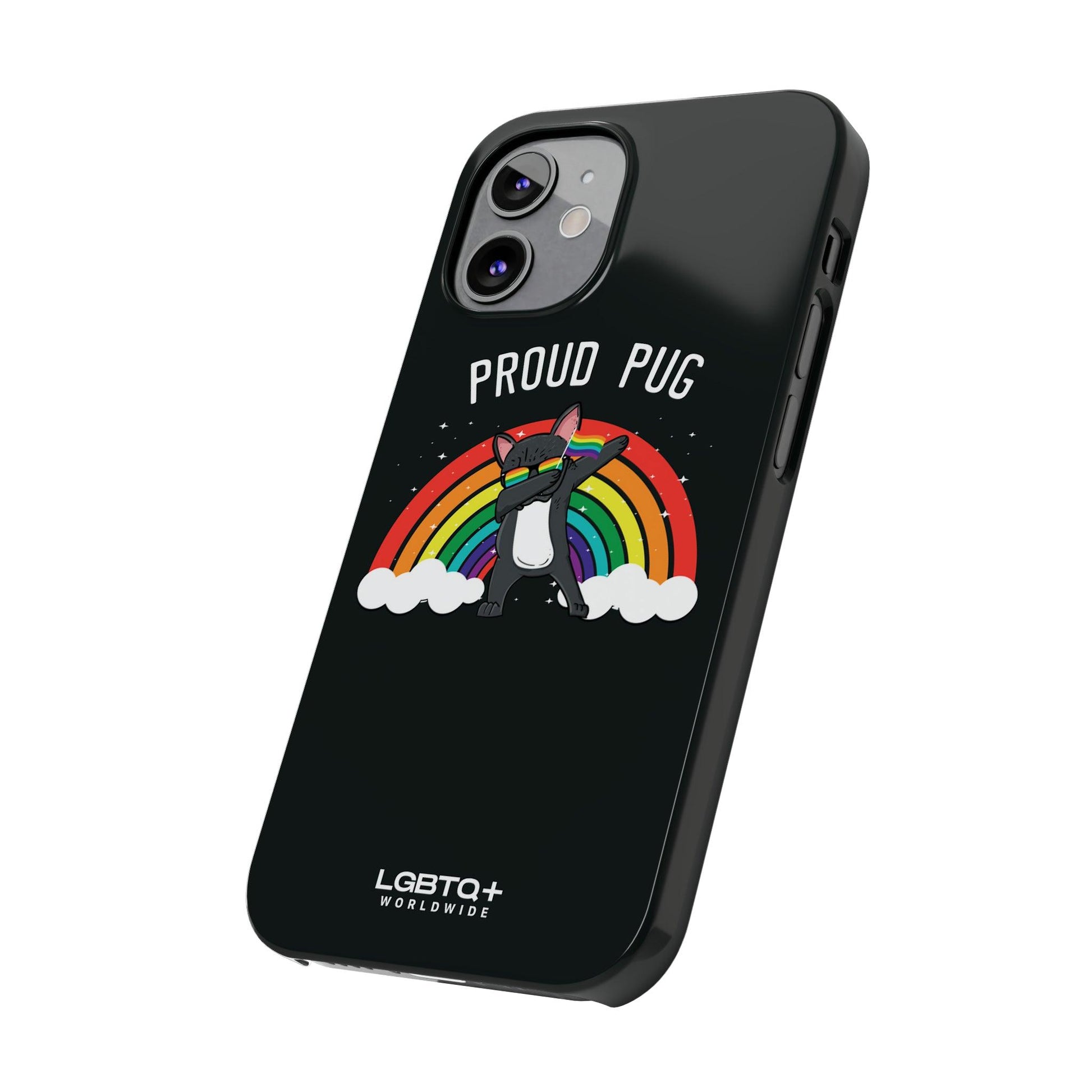 LGBTQWorldwide - ,,PROUD PUG" Handyhülle Accessories, Back-to-School, card, Glossy, iPhone, iPhone Cases, Phone accessory, Phone Cases, Samsung Cases, Slim lgbtq Bekleidung Accessoires unisex Zubehör