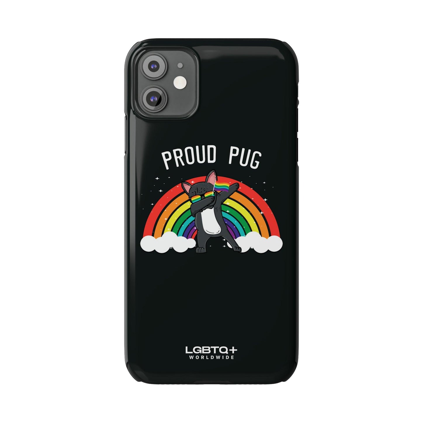 LGBTQWorldwide - ,,PROUD PUG" Handyhülle Accessories, Back-to-School, card, Glossy, iPhone, iPhone Cases, Phone accessory, Phone Cases, Samsung Cases, Slim lgbtq Bekleidung Accessoires unisex Zubehör