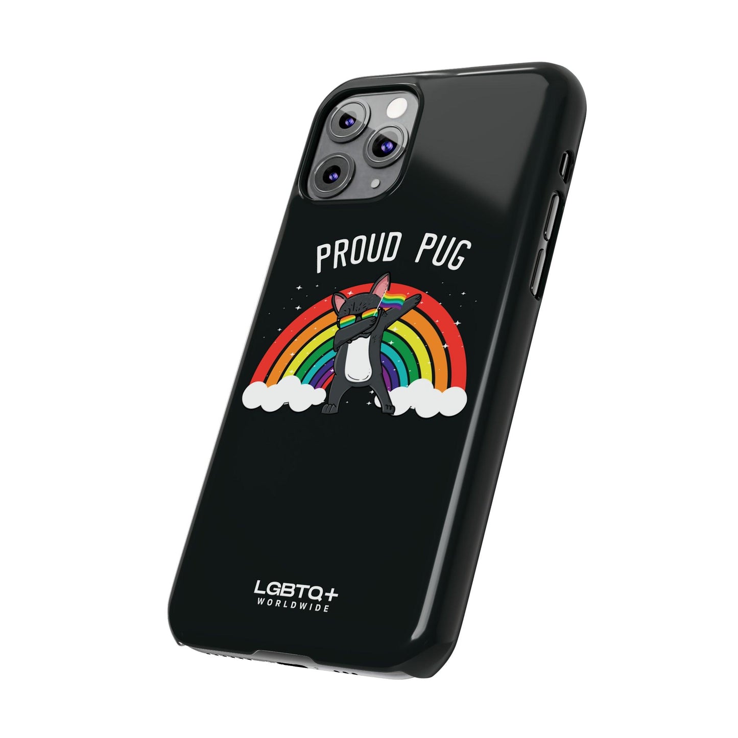 LGBTQWorldwide - ,,PROUD PUG" Handyhülle Accessories, Back-to-School, card, Glossy, iPhone, iPhone Cases, Phone accessory, Phone Cases, Samsung Cases, Slim lgbtq Bekleidung Accessoires unisex Zubehör