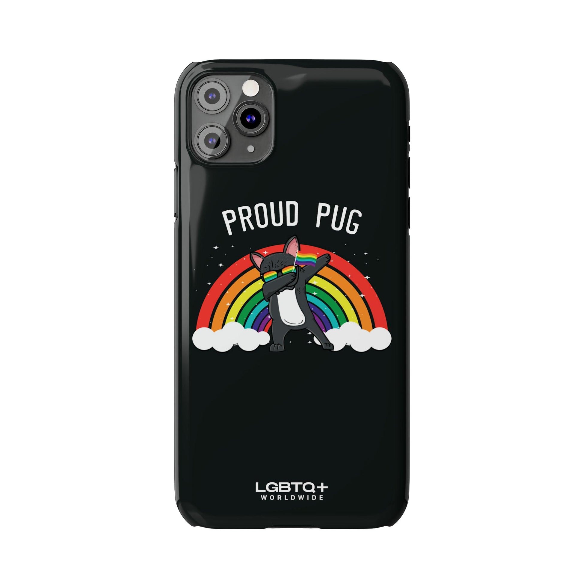 LGBTQWorldwide - ,,PROUD PUG" Handyhülle Accessories, Back-to-School, card, Glossy, iPhone, iPhone Cases, Phone accessory, Phone Cases, Samsung Cases, Slim lgbtq Bekleidung Accessoires unisex Zubehör