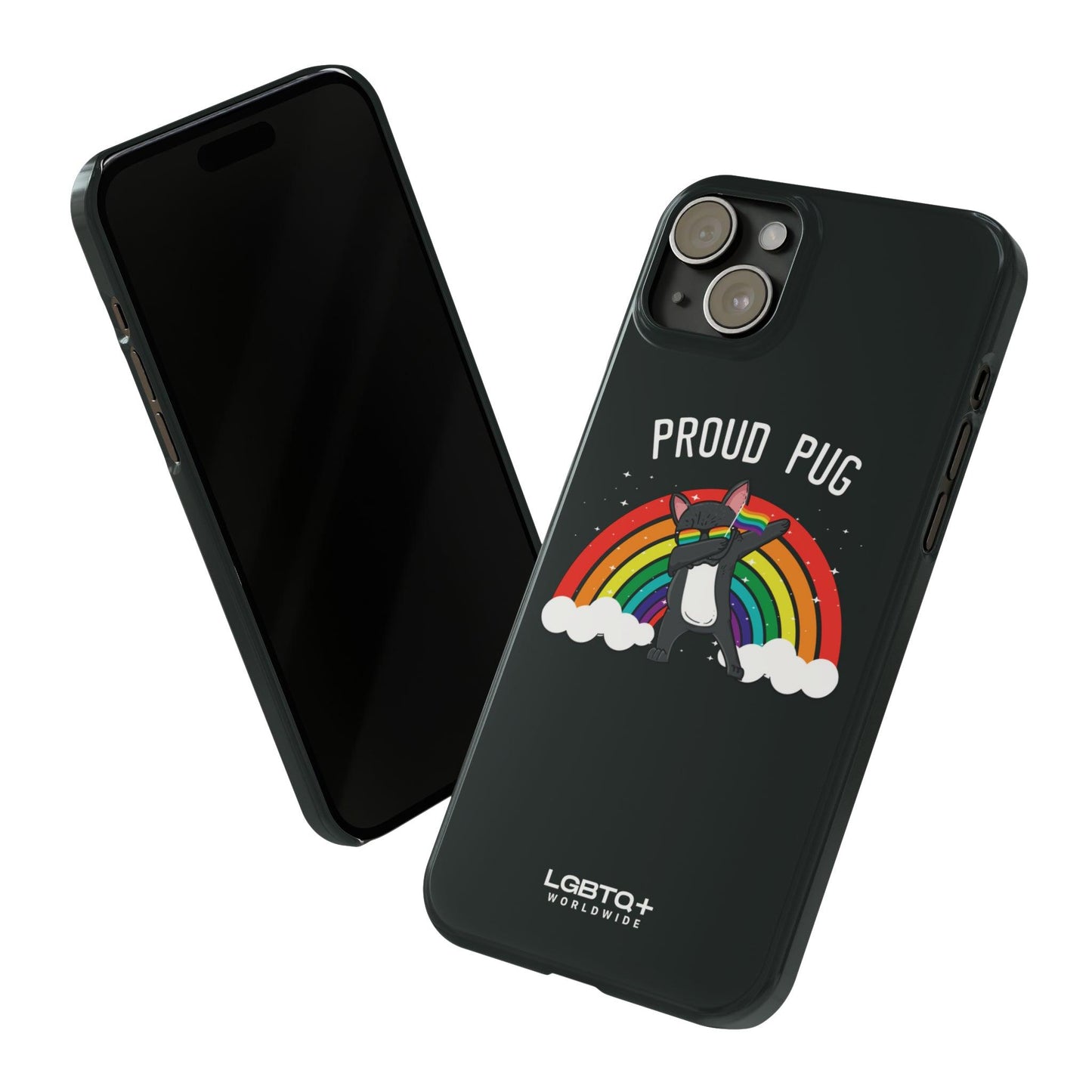 LGBTQWorldwide - ,,PROUD PUG" Handyhülle Accessories, Back-to-School, card, Glossy, iPhone, iPhone Cases, Phone accessory, Phone Cases, Samsung Cases, Slim lgbtq Bekleidung Accessoires unisex Zubehör